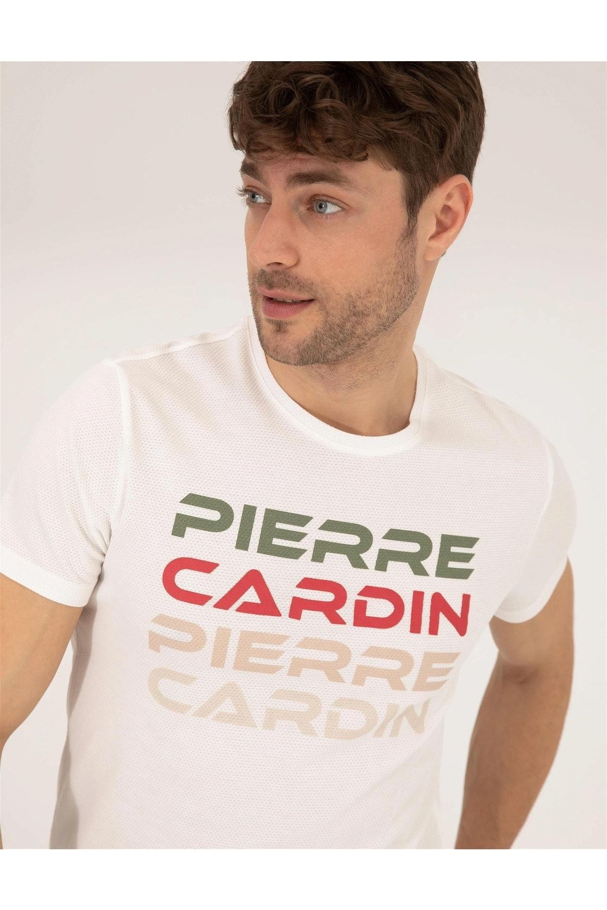Pierre Cardin Beyaz Slim Fit Bisiklet Yaka Tişört