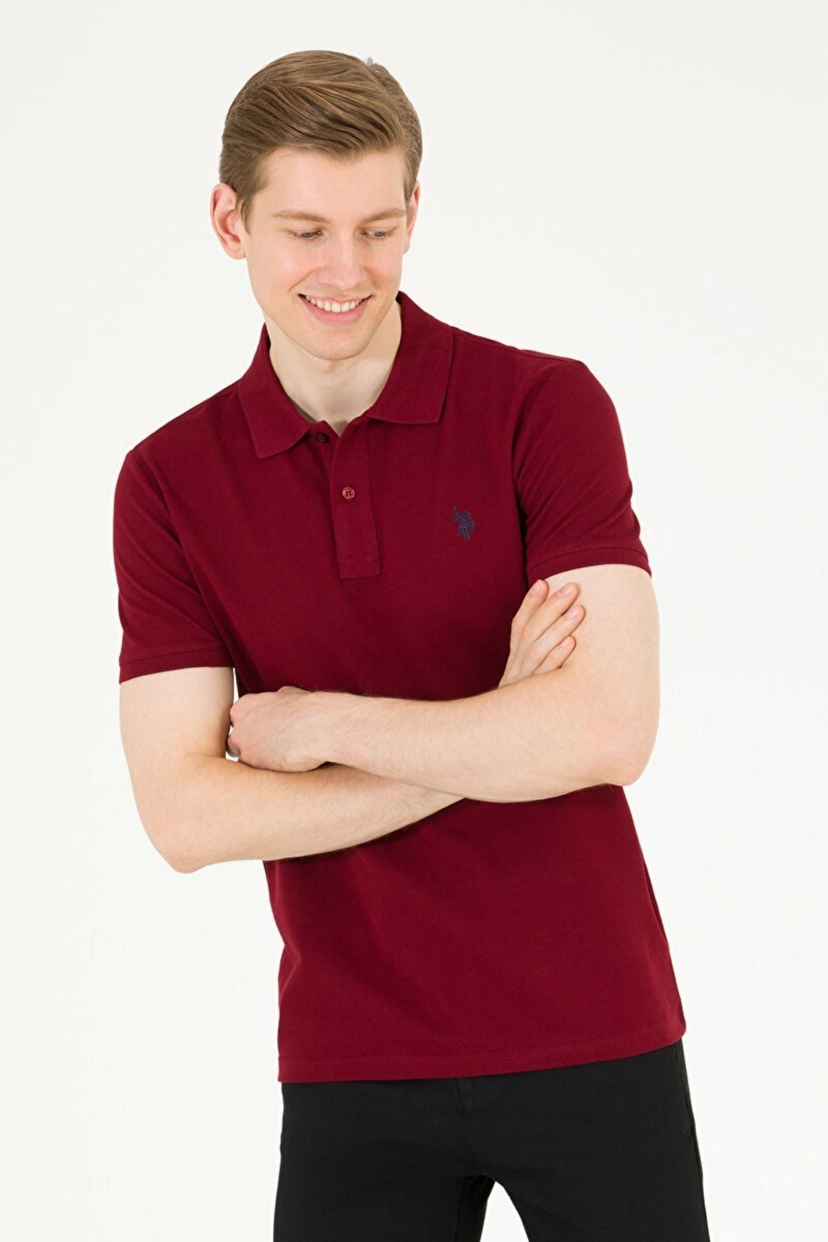 U.S. Polo Assn. G081gl011 Gtp04ıy023 1570718 Us Polo Assn Erkek T-shirt Bordo