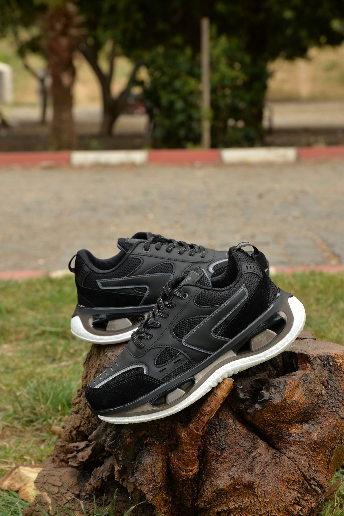Dunlop Unisex Siyah Yazlık Terletmez Nefes Alır Ortopedik Kaydırmaz Air Taban Rahat Tarz Spor Ayakkabı