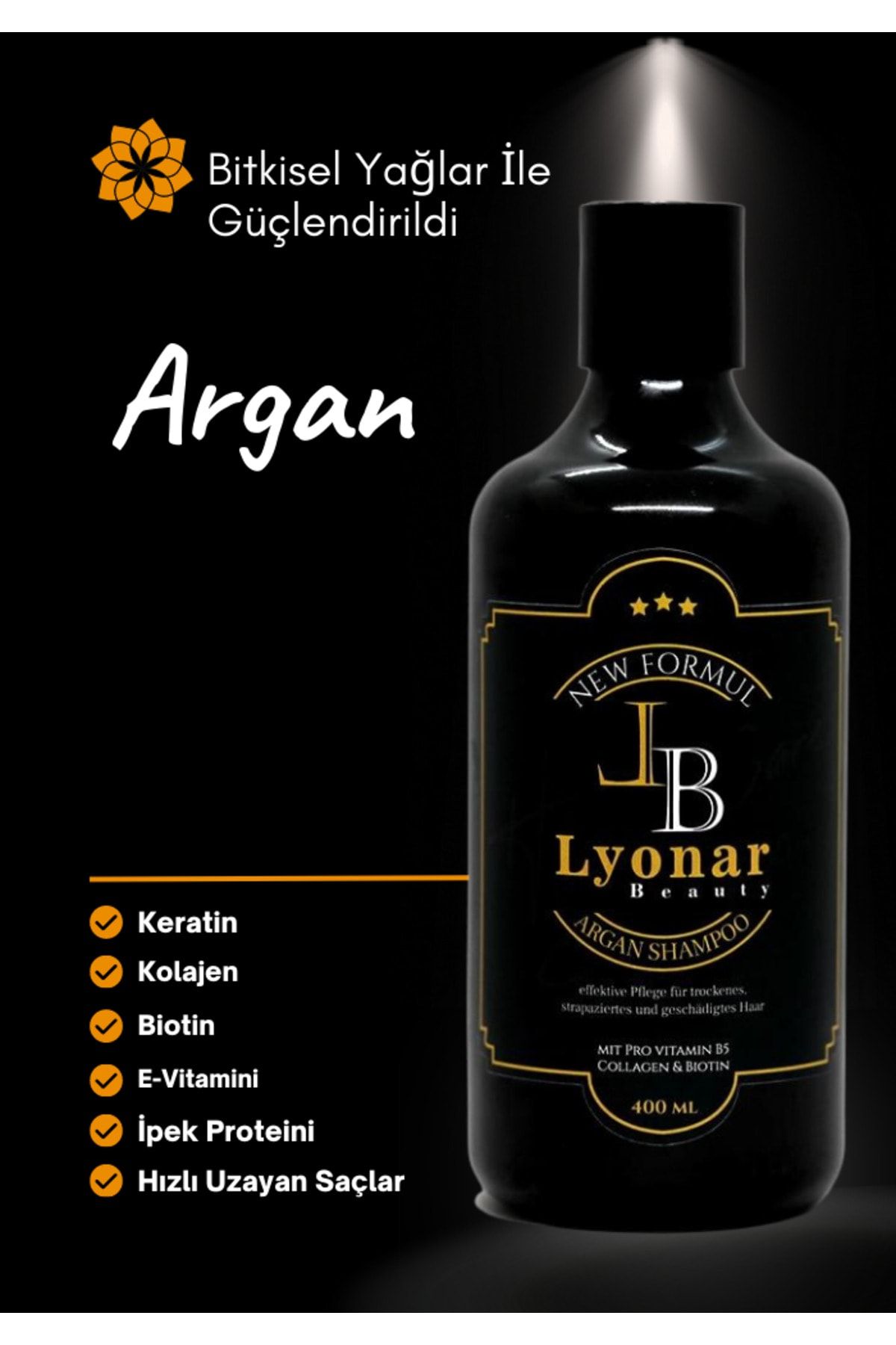 Lyonar Argan Şampuanı 400ml Kollegen Ve Biotin Içerir Yeni Formül