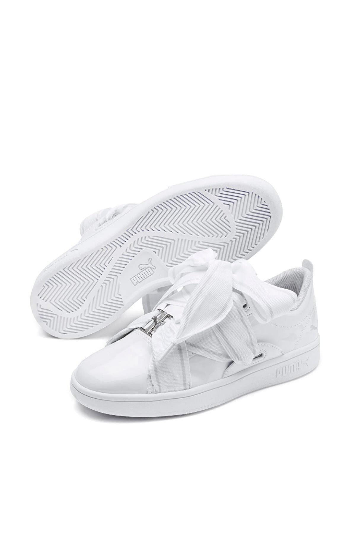 Puma SMASH V2 BKL PATENT Beyaz Kız Çocuk Sneaker Ayakkabı 100415222