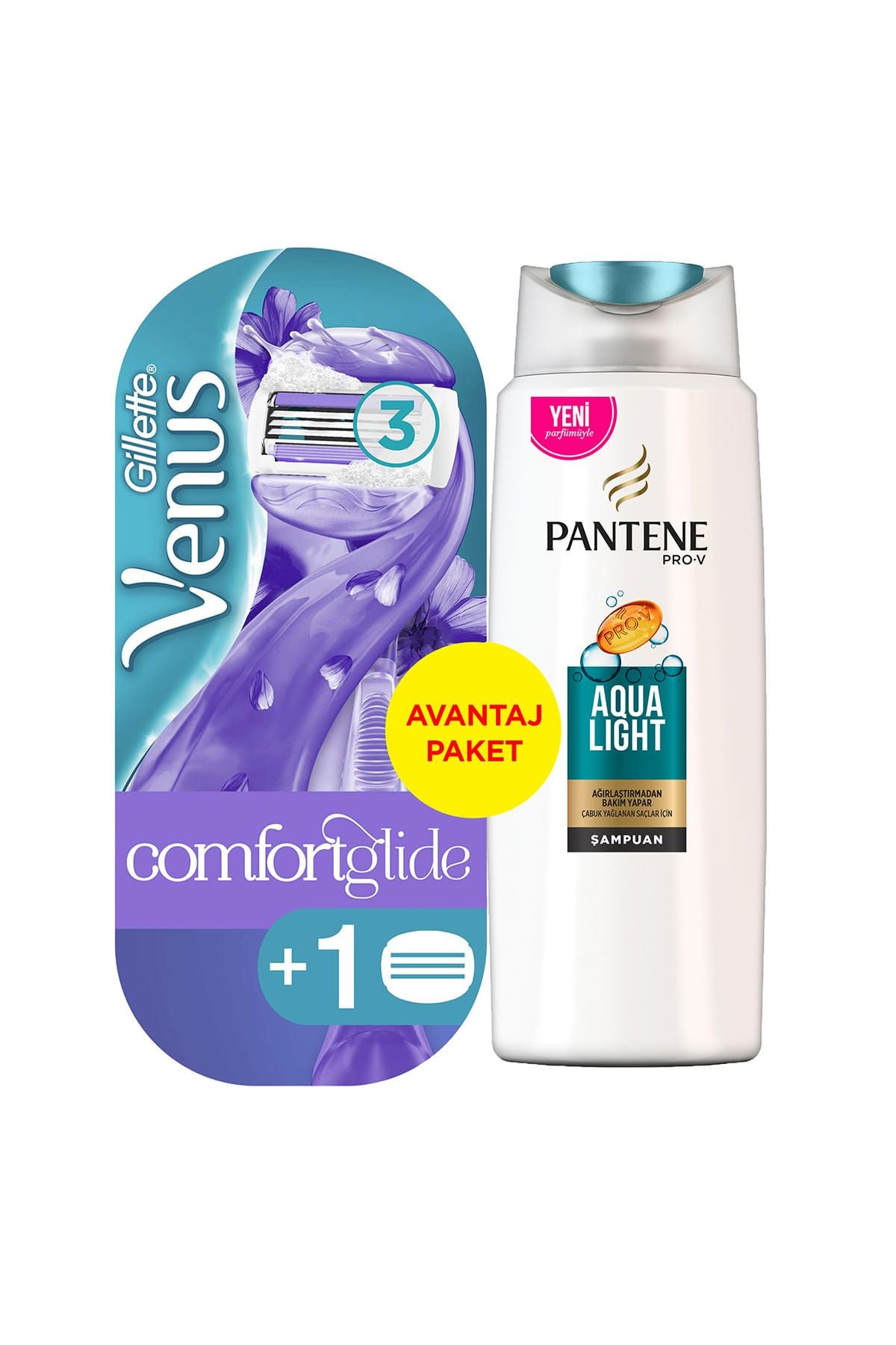 Gillette Venus Venus Breeze Kadın Tıraş Makinesi Yedekli + Pantene Şampuan Aqualight 360 ml