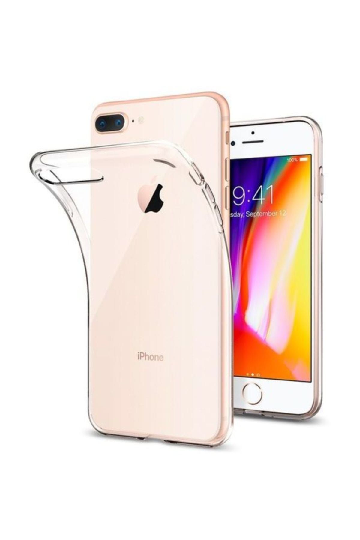 Zipax Apple Iphone 8 Plus Kılıf Ultra Ince Şeffaf Silikon