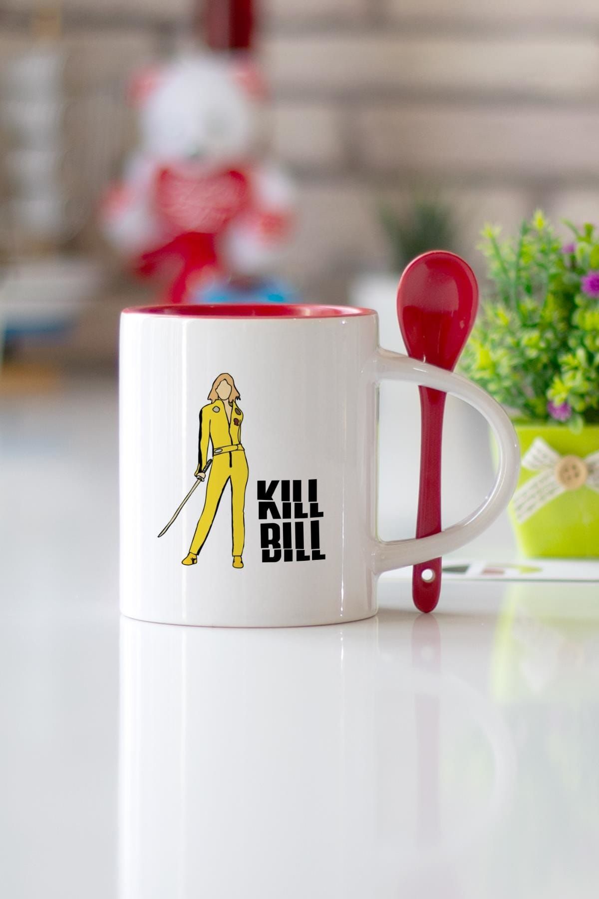 Hediyehanem Kill Bill Kırmızı Kaşıklı Kupa Bardak