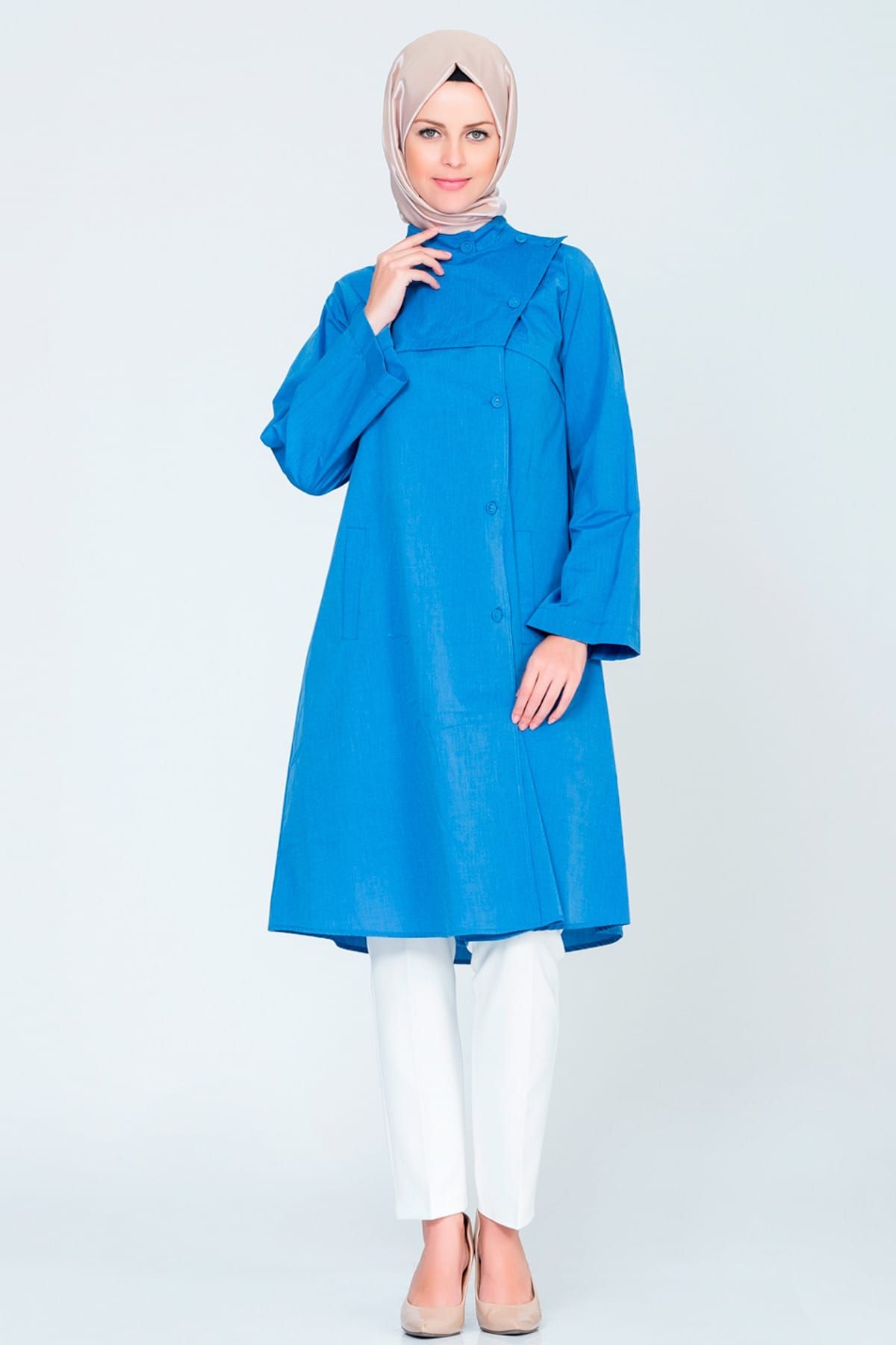Moda Ekru Kadın Mavi Mont 00817YBTNK02009