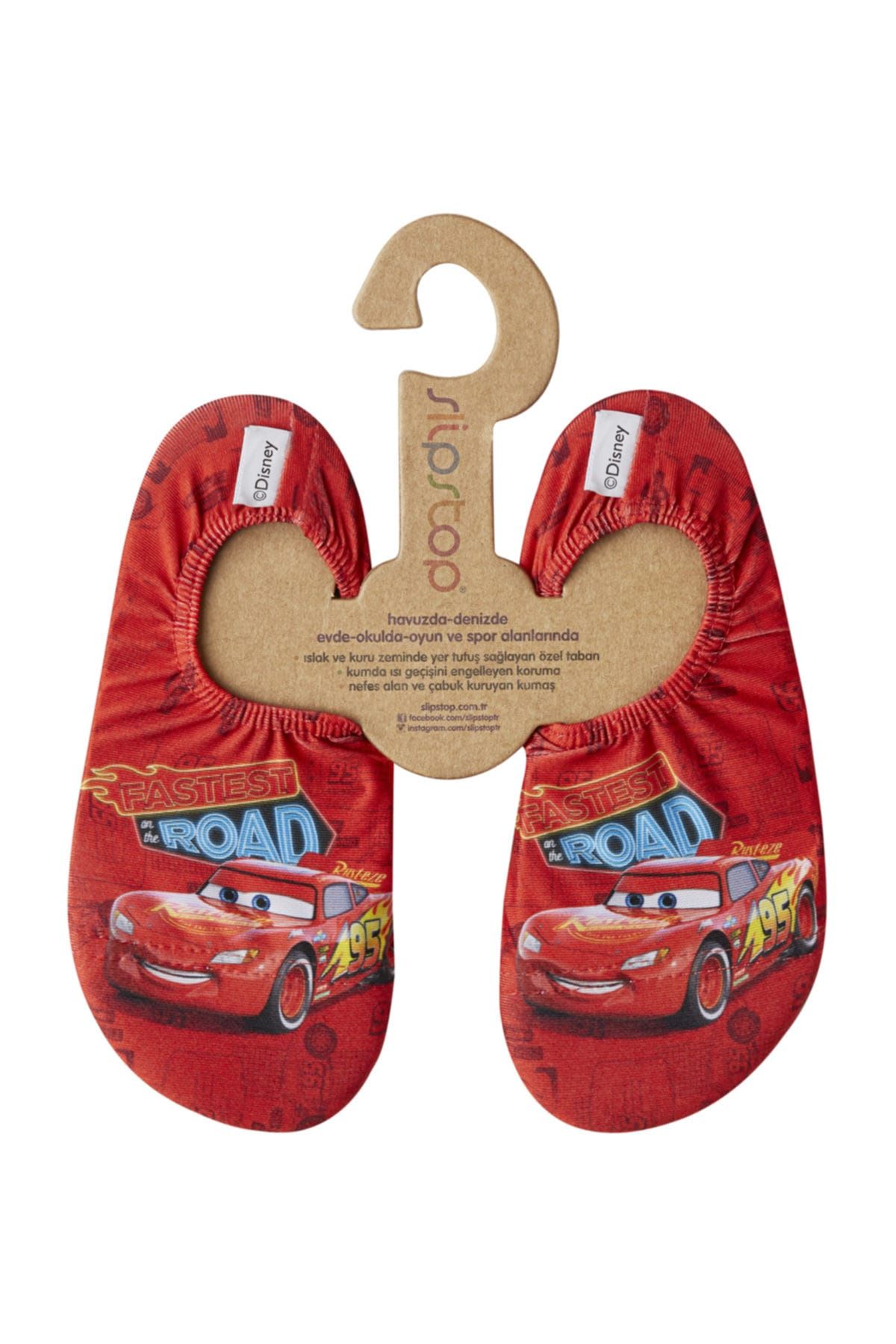 SLIPSTOP Disney Cars Erkek Çocuk Kırmızı Deniz Ayakkabısı