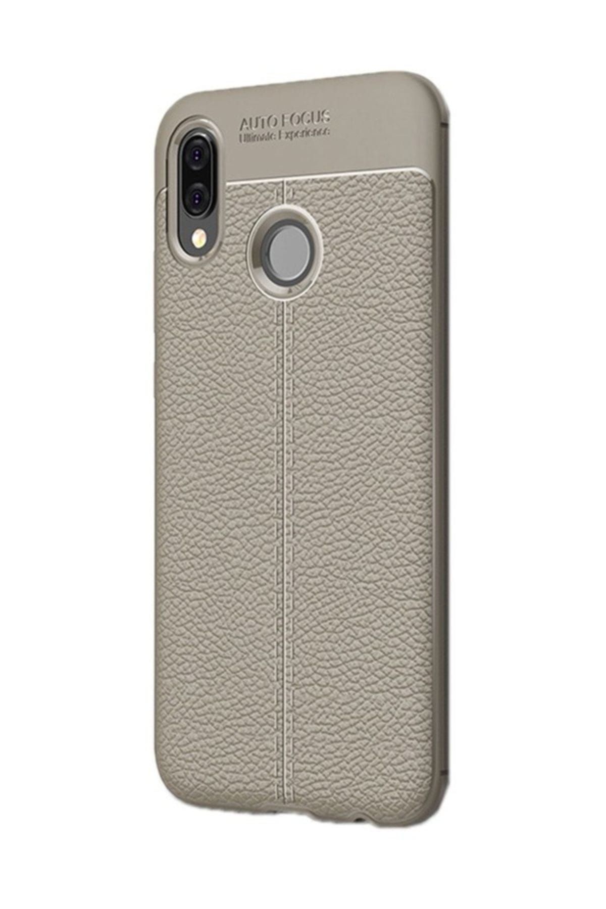 Gpack Huawei P20 Kılıf Niss Silikon Deri Görünümlü Arka Kapak