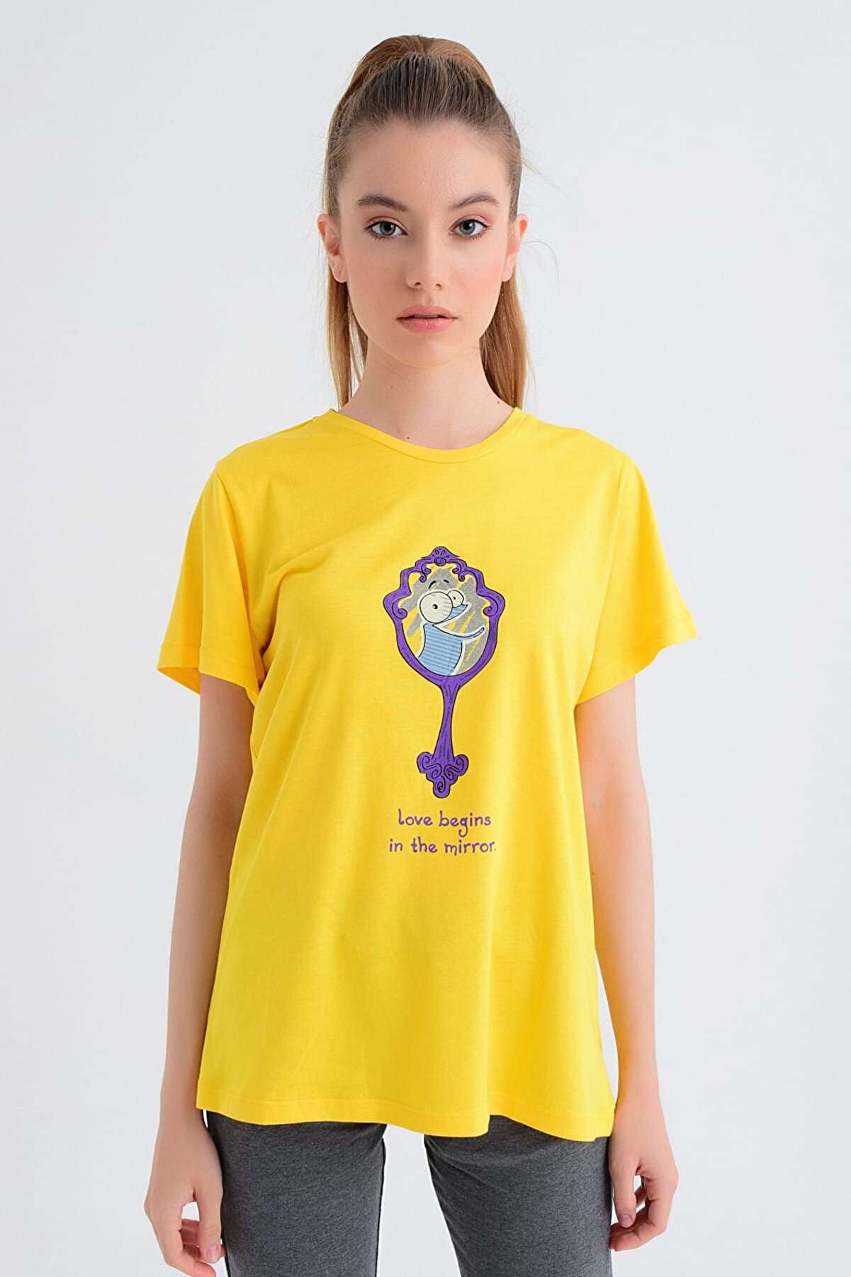b-fit Kadın T-shirt - Wormie Ayna - WRMYN