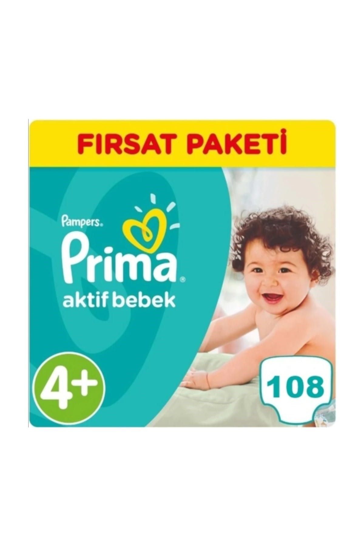 Prima Bebek Bezi Aktif Bebek 4+ Maxi Beden 108 adet
