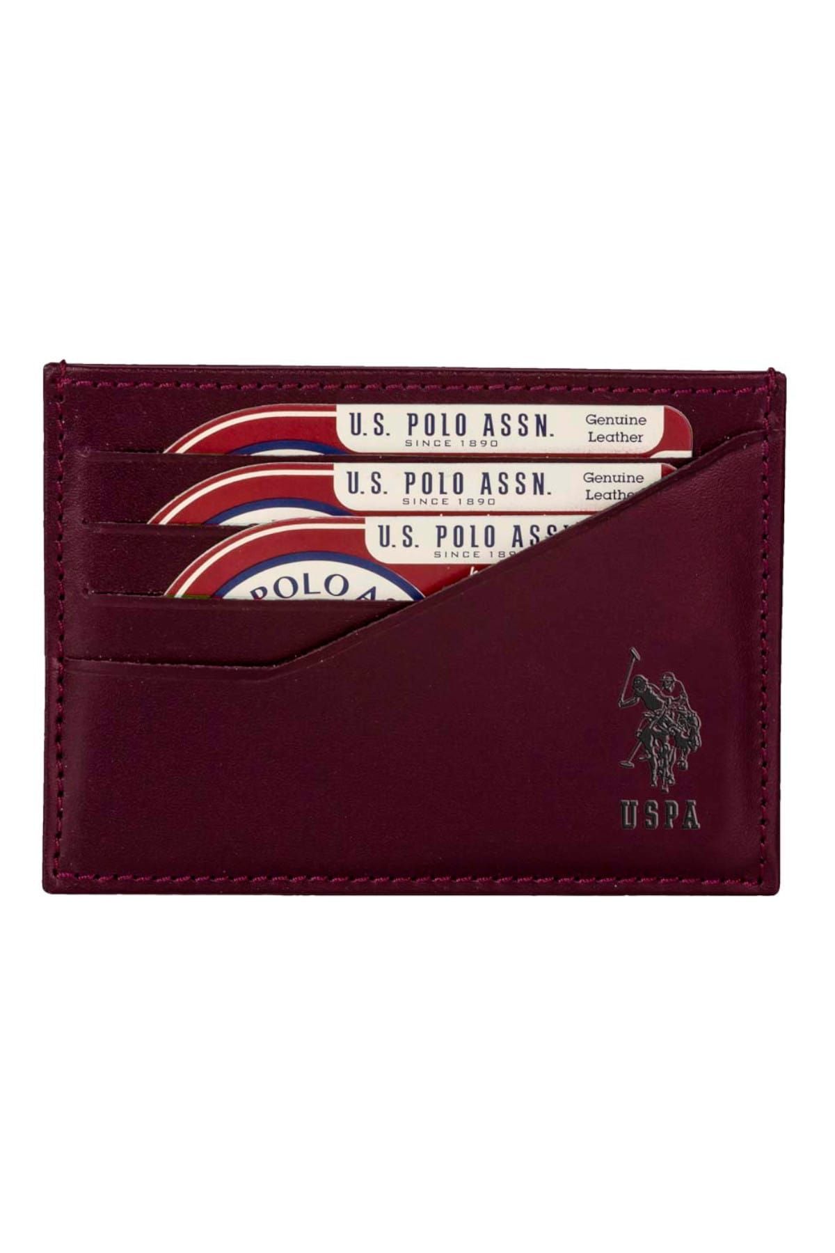 U.S. Polo Assn. Hakiki Deri Bordo Erkek Kartlık Plcuz8435