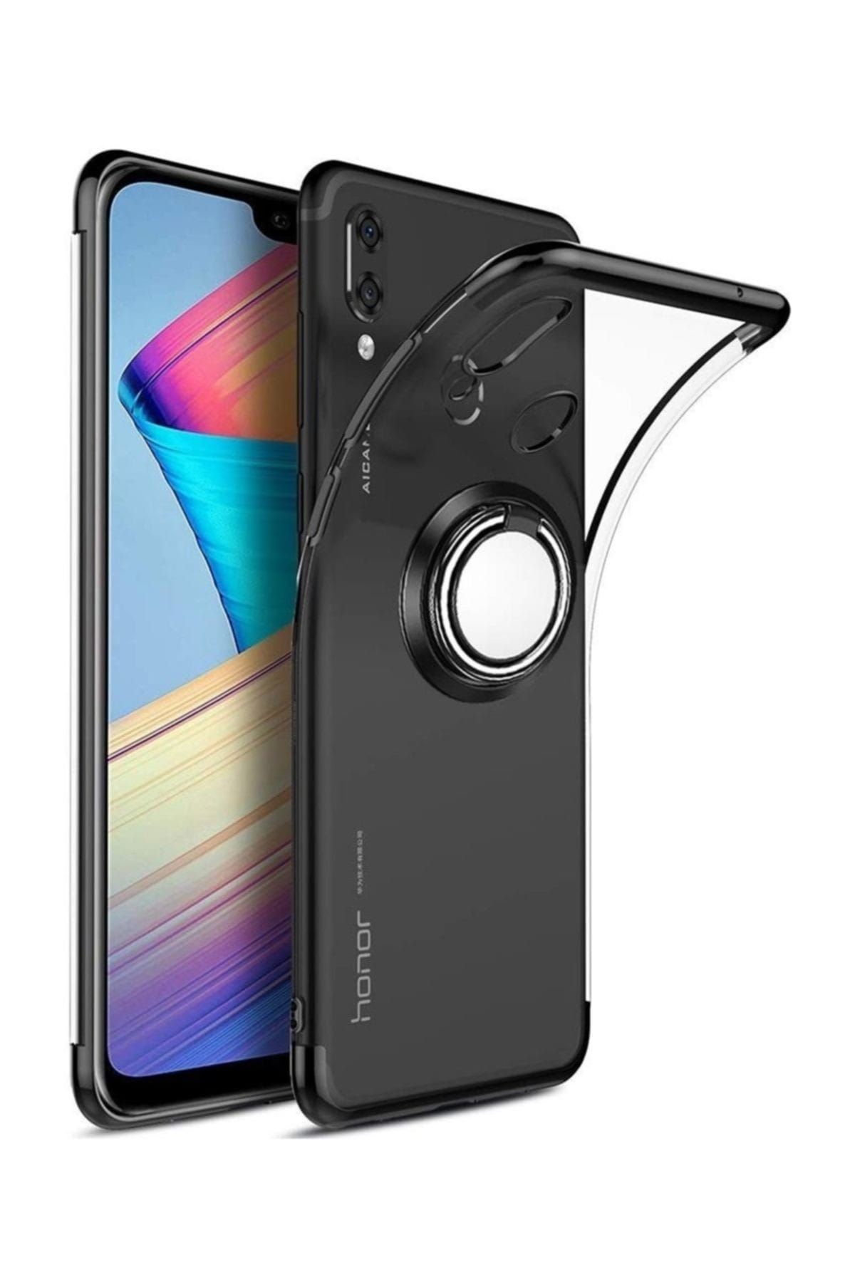 KNY Huawei P20 Lite Kılıf 4 Köşe Renkli Yüzüklü Gess Silikon+Cam Ekran Koruyucu