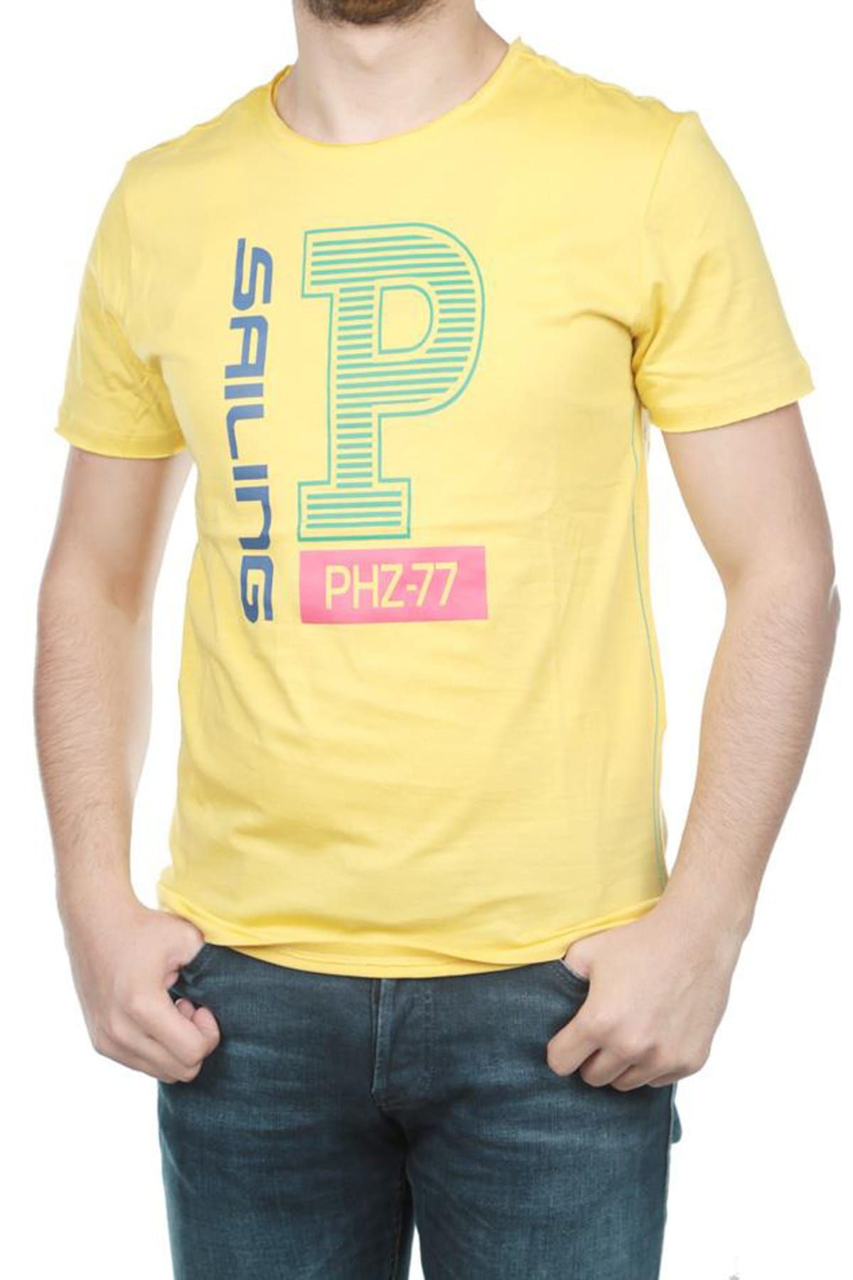 Phazz Brand Erkek Sarı T-shirt