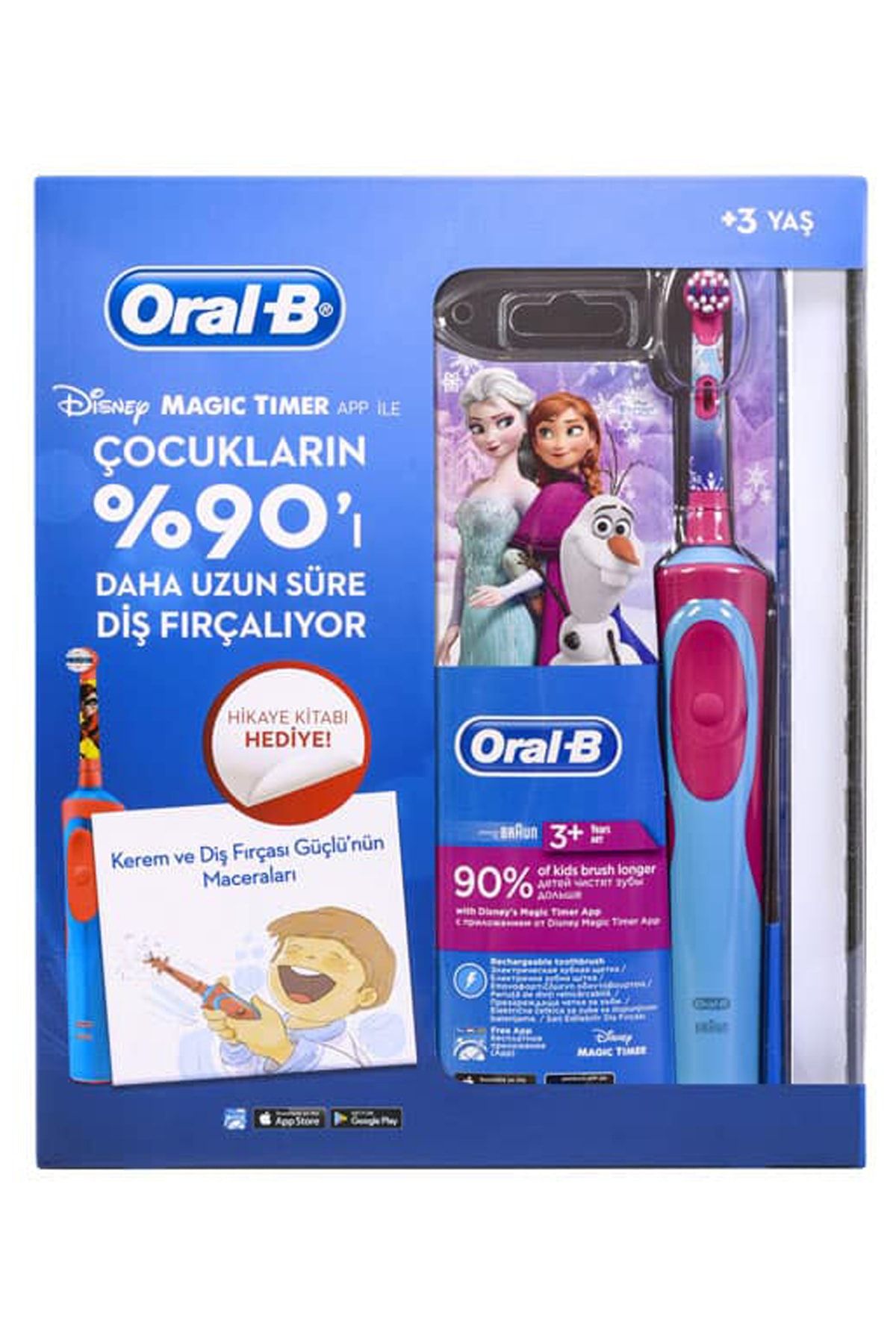 Oral-B Çocuk Şarjlı Diş Fırçası D12 Frozen (Kitap Hediyeli)