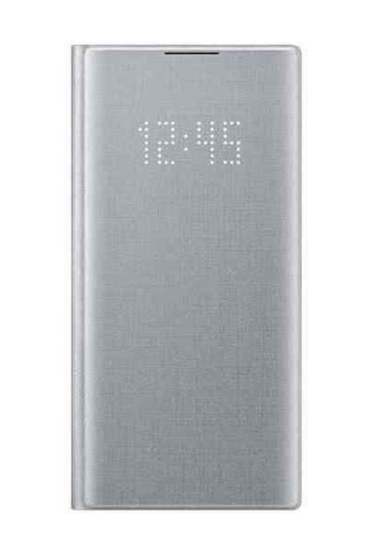 Samsung Galaxy Note 10 Gümüş Gri Led View Kılıf