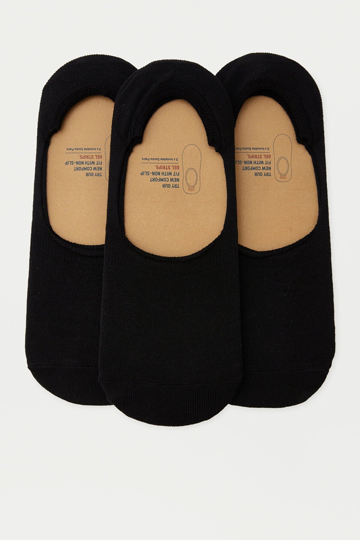 Pull & Bear 3'Lü Siyah Görünmez Çorap Paketi