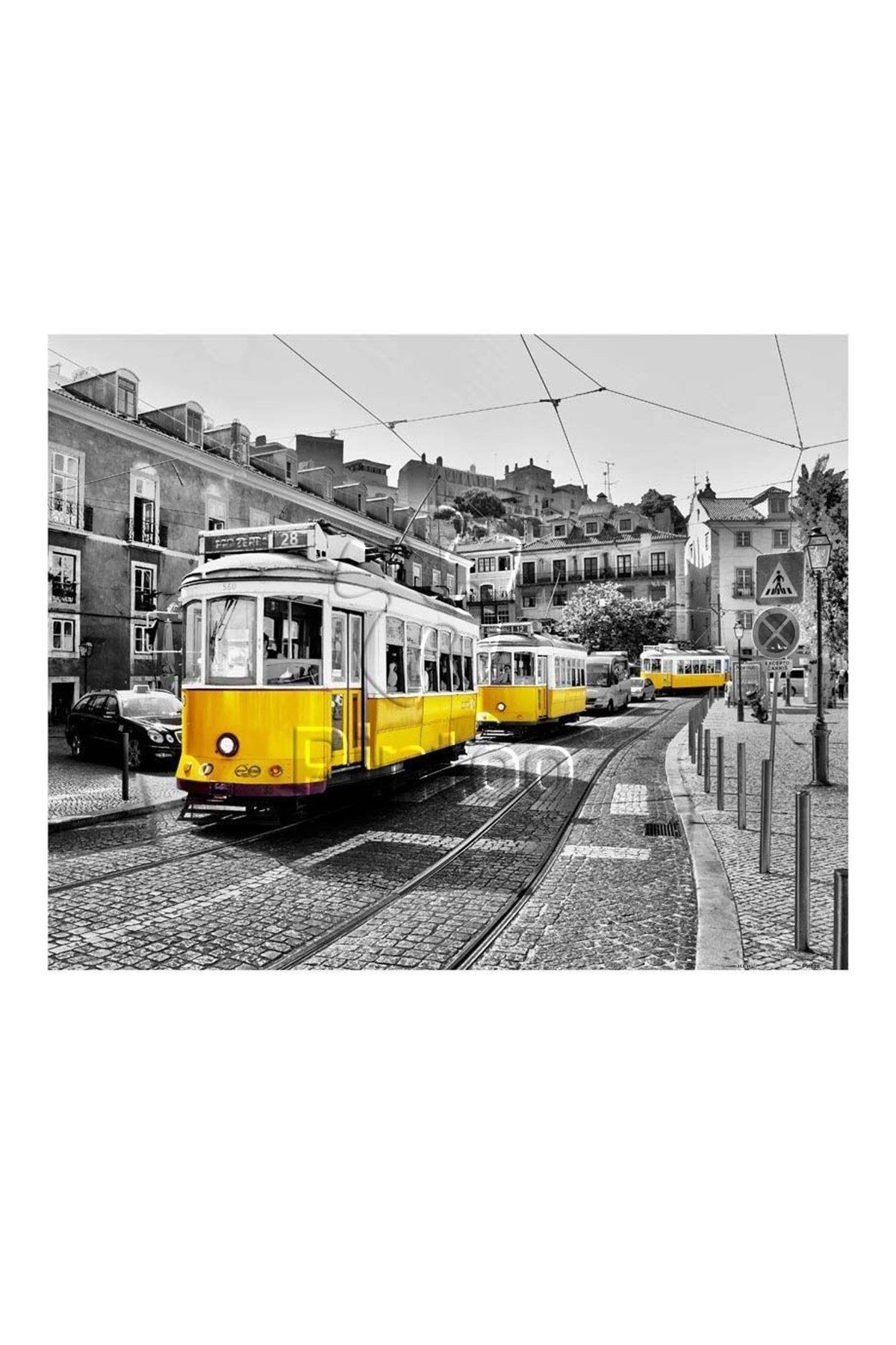 Pintoo Lisbon, Sarı Tramvaylar 500 Parça Plastik Puzzle /