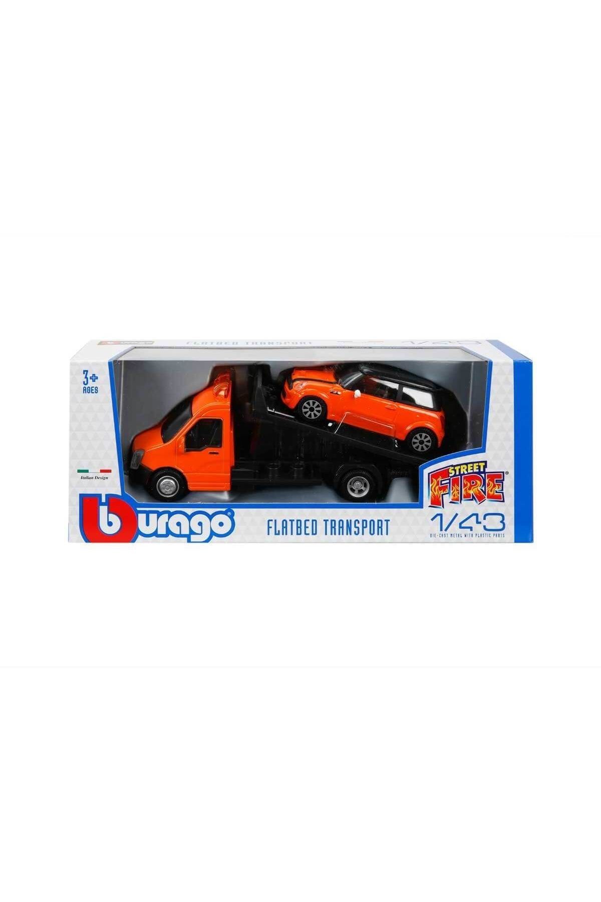 Burago 1:43 Street Fire Çekici Araç - Turuncu Çekici