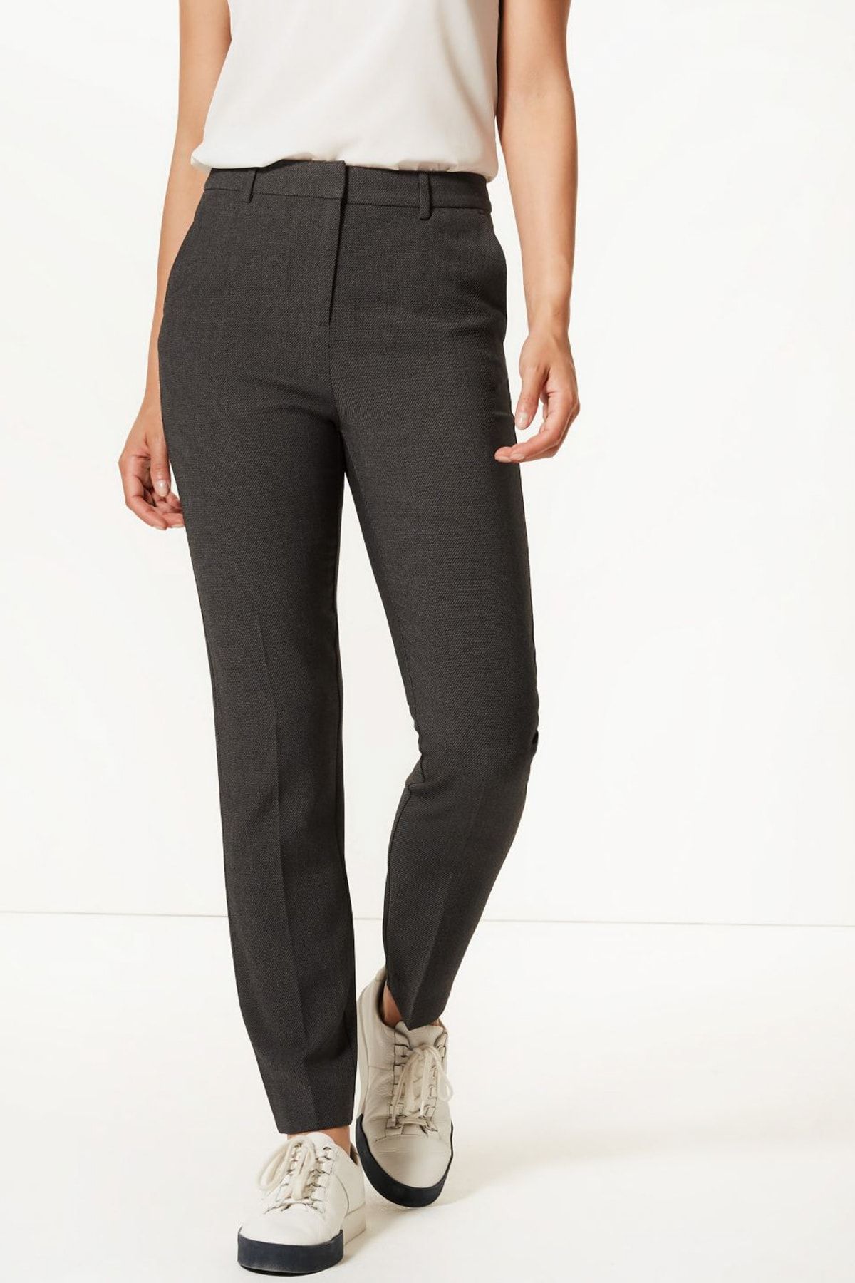 Marks & Spencer Kadın Gri Slim Leg Pantolon T59001564T