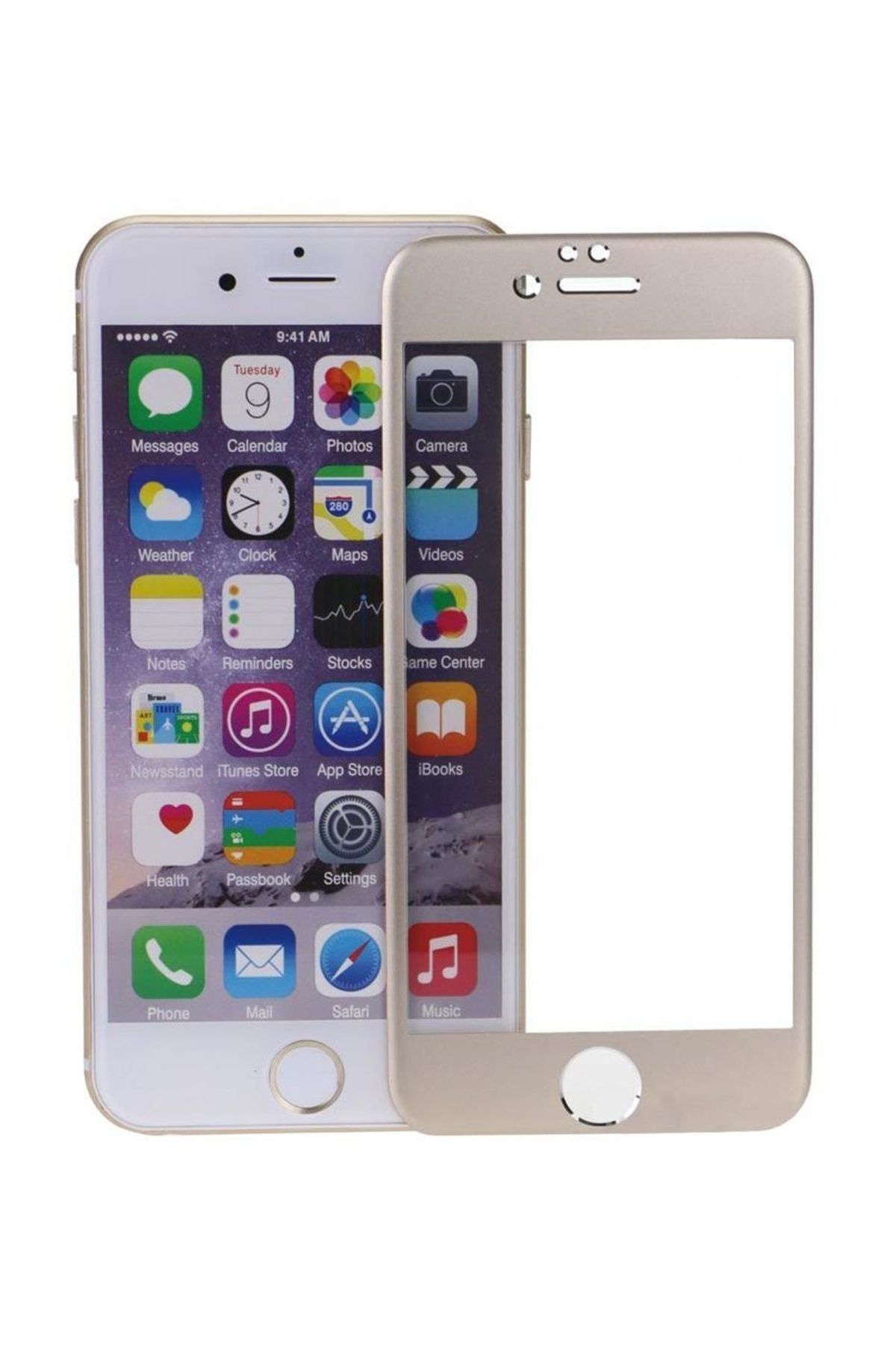 Bufalo iPhone 6-6s Metal Kenarlı Cam Ekran Koruyucu Gri