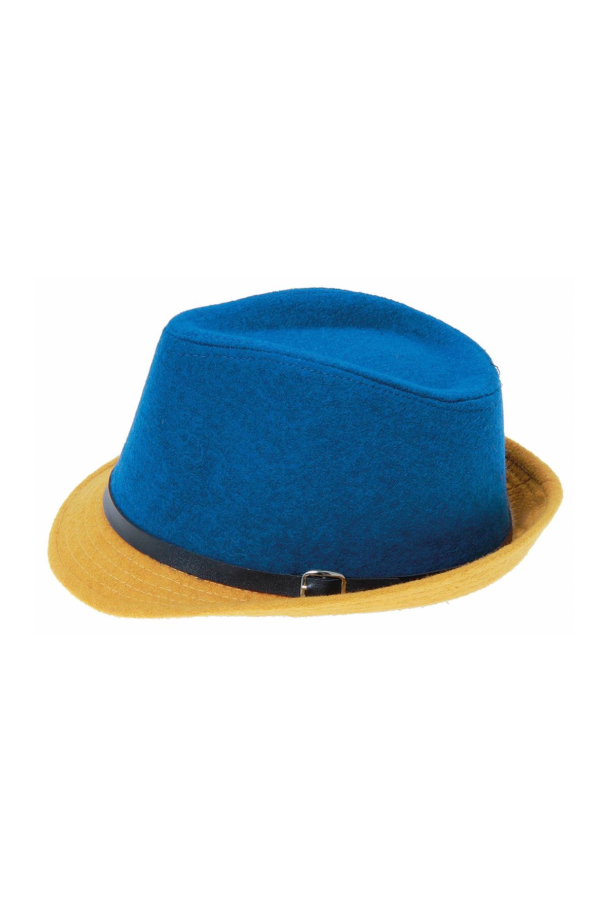 Bay Şapkacı Stok Dışı - Çift Renk Kadın Kaşe Mavi Fötr Şapka 4792