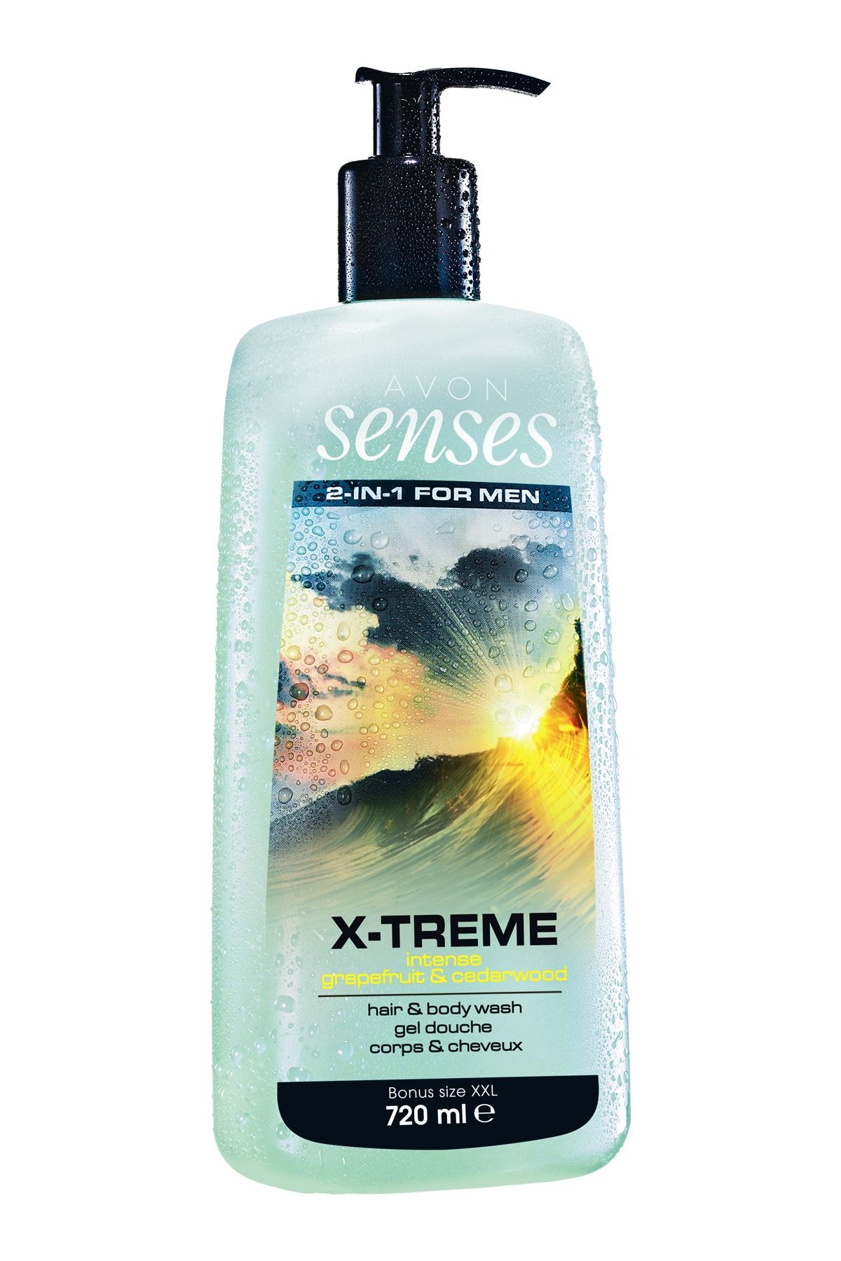 Avon Senses X-Treme Intense Erkekler için Saç & Vücut Şampuanı 720 ml 8681298961796