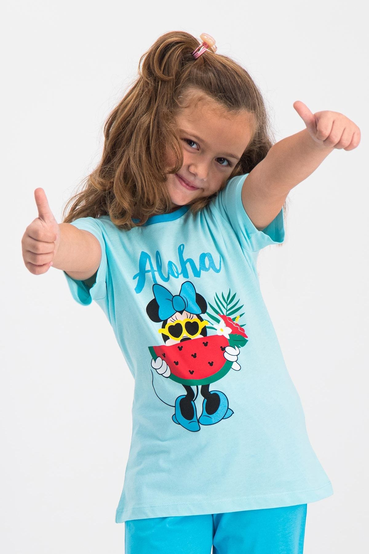 MINNIE MOUSE Mickey & Minnie Mouse Lisanslı Cam Göbeği Kız Çocuk T-Shirt