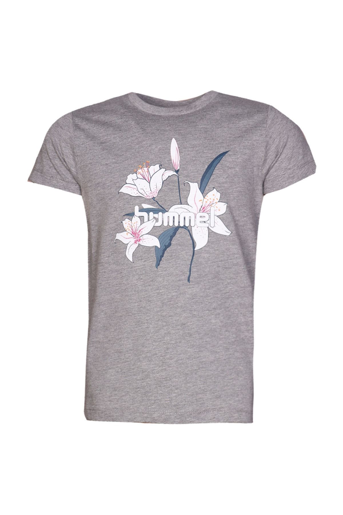 hummel HMLNEVES  T-SHIRT S/S TEE Gri Kız Çocuk T-Shirt 100579846