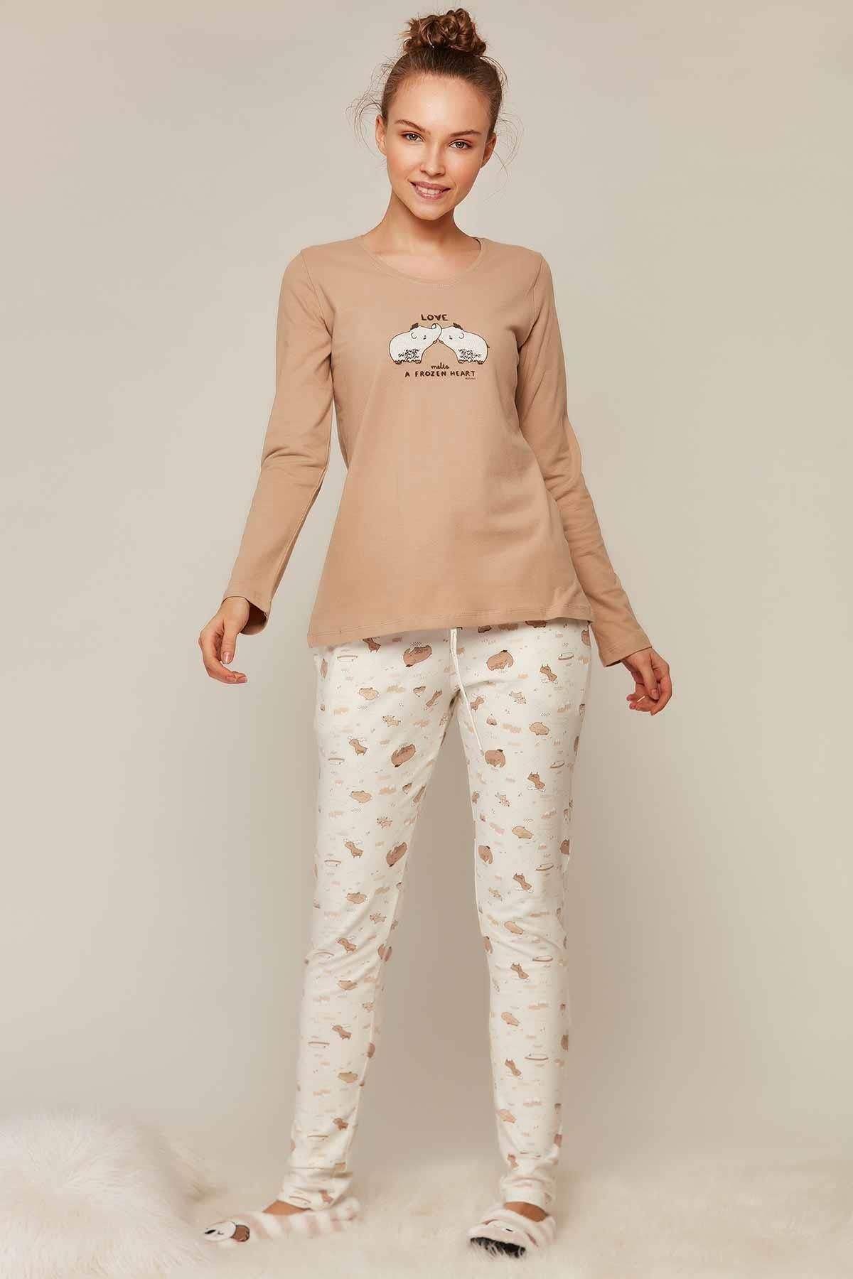 Pattaya Kadın Uzun Kol Sweatshirt Pijama Takımı 803288