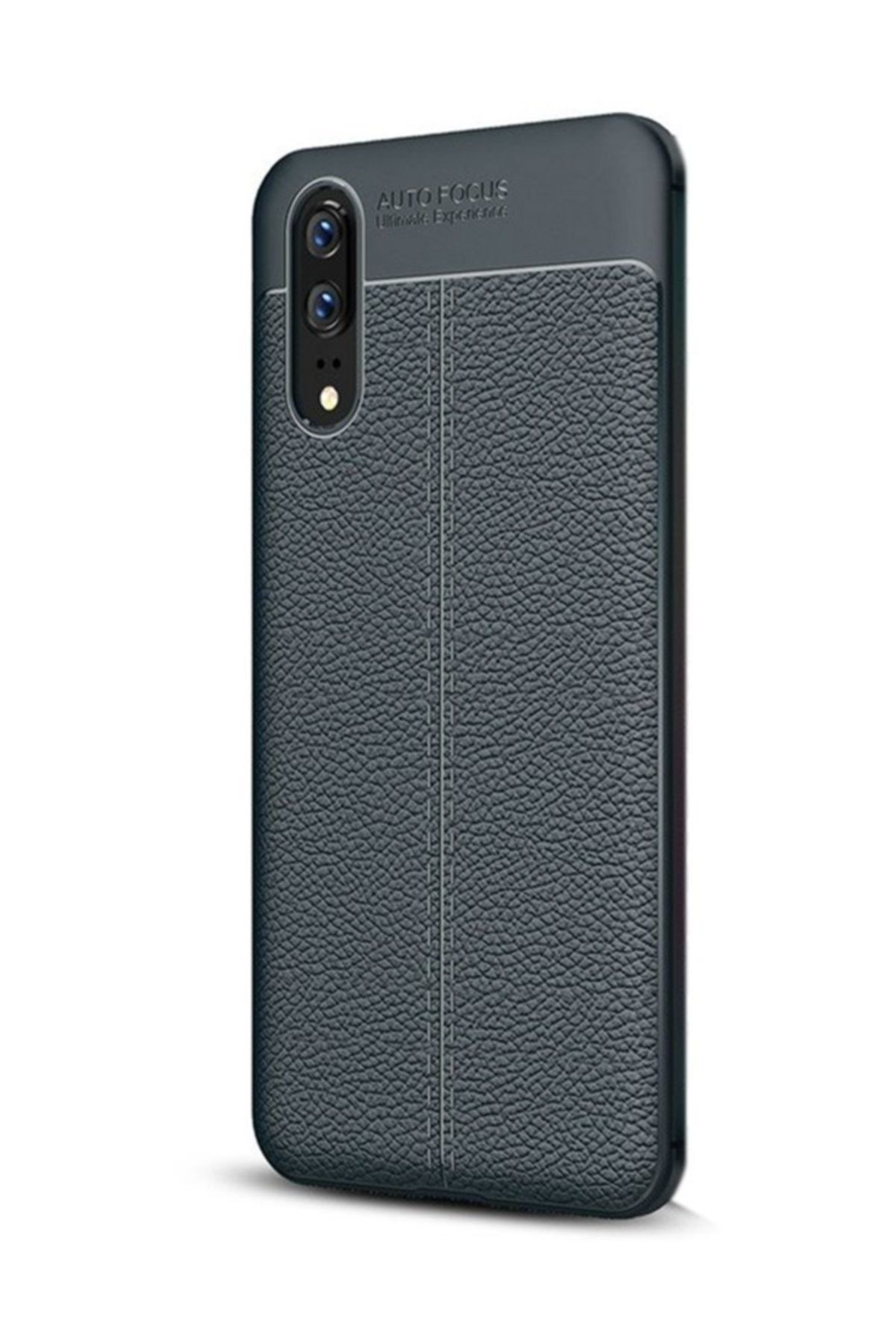 Gpack Huawei P20 Kılıf Niss Silikon Deri Görünümlü Arka Kapak