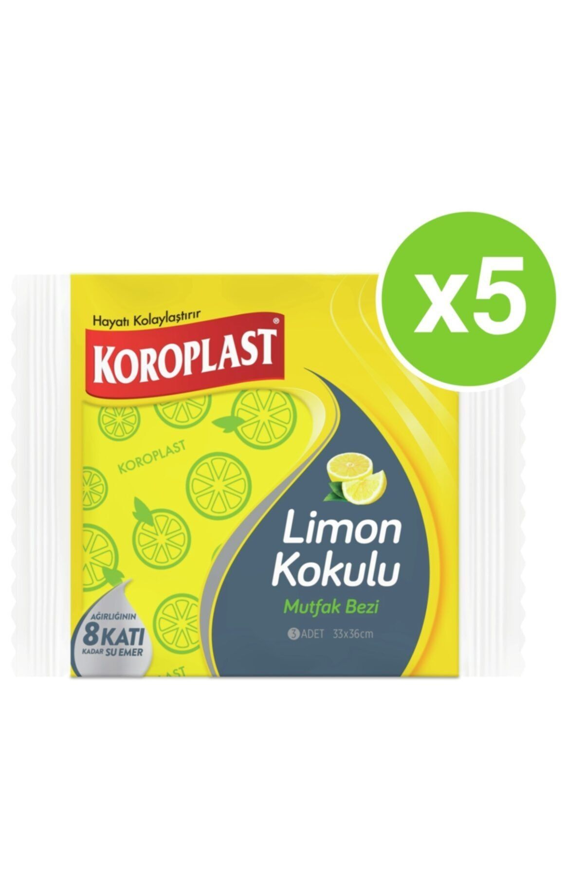 Koroplast Limon Kokulu Mutfak Bezi 3lü X 5 Paket
