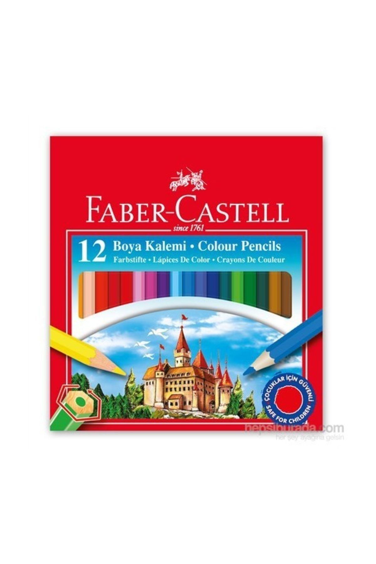 Faber Castell Faber-Castell Karton Kutu Boya Kalemi 12 Renk Yarım Boy 5171116412
