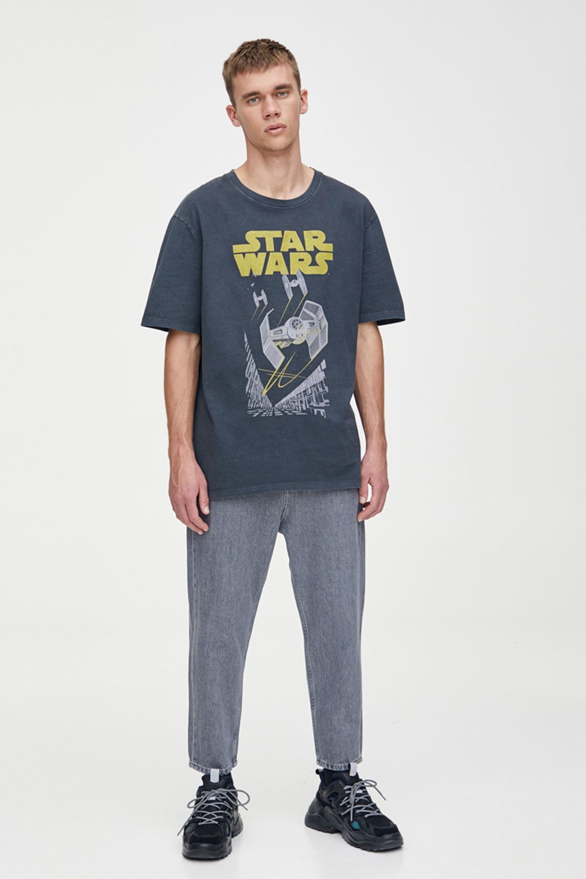 Pull & Bear Star Wars Uzay Gemisi Baskılı T-Shirt