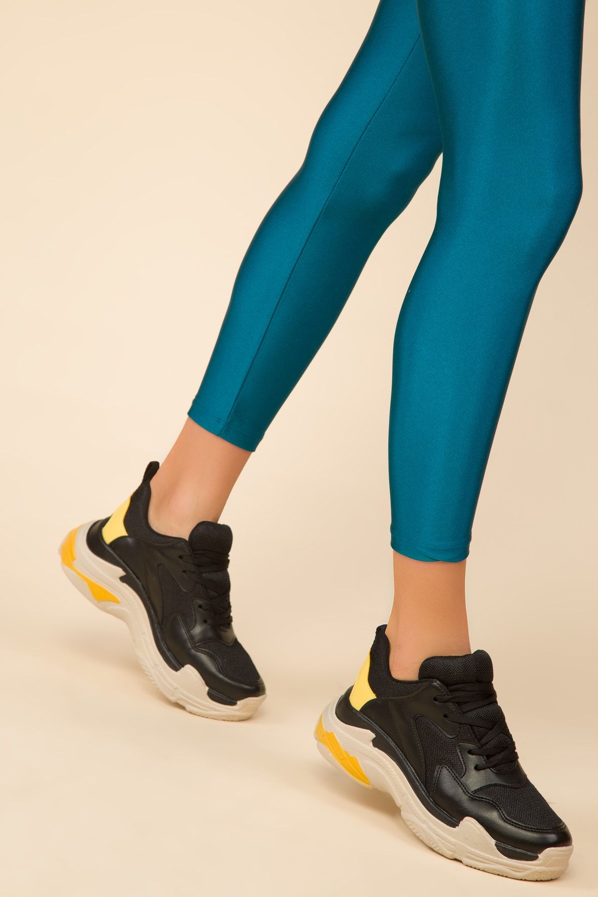 SOHO Siyah Sarı Siyah Kadın Sneaker 14249