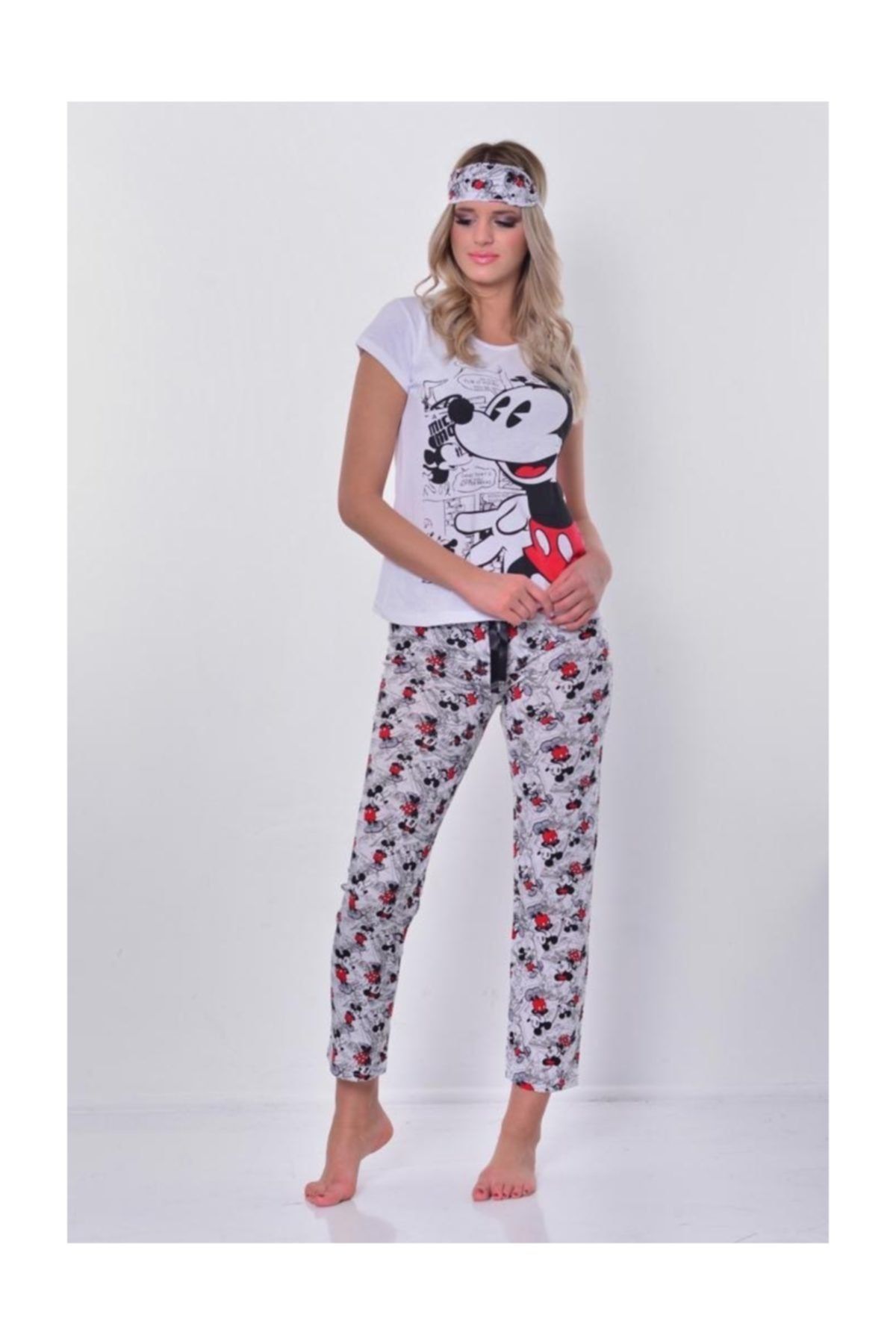 Başaran tekstil Mickey Mouse Baskılı Pijama Takımı