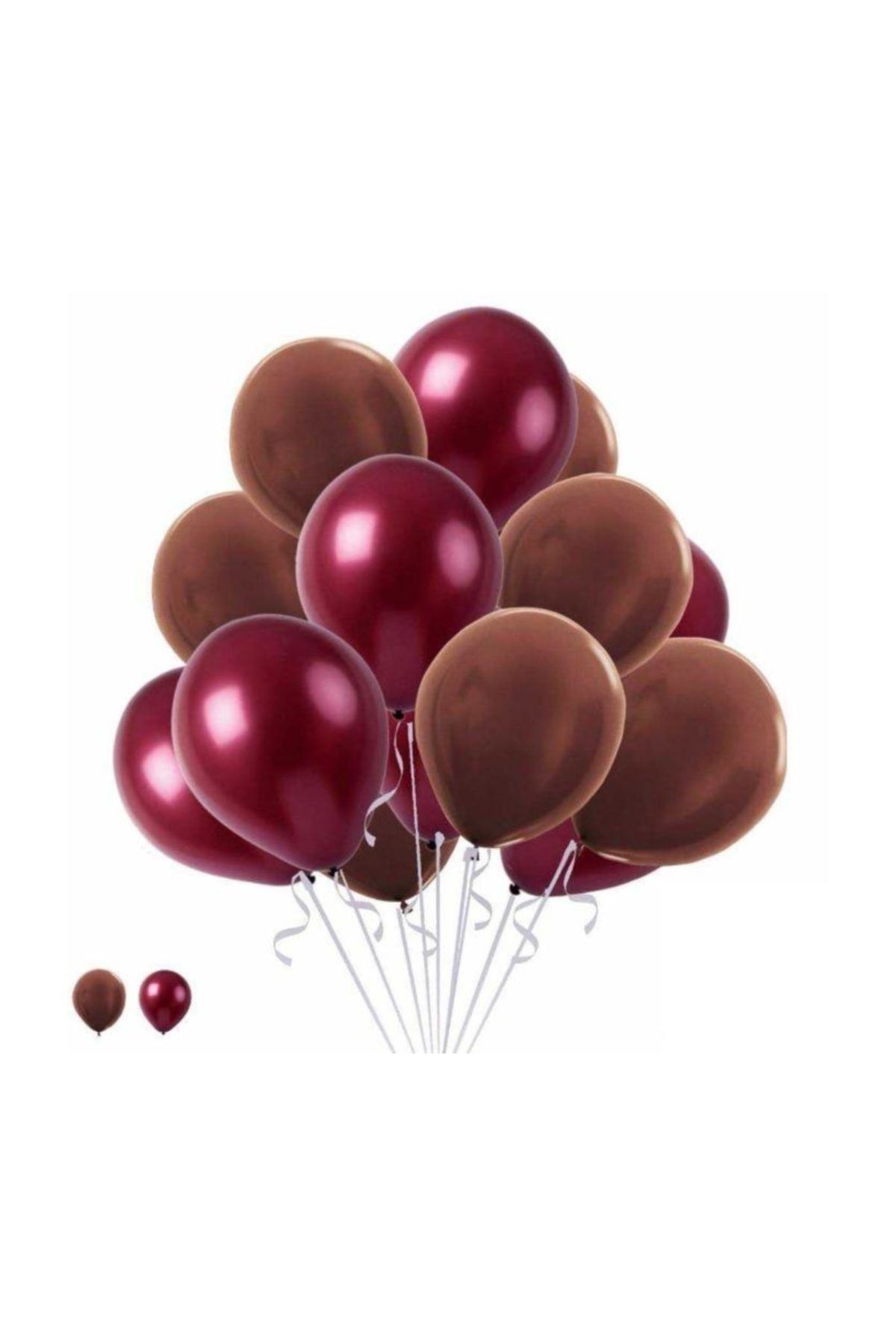 15 Bordo 15 Kahverengi Konsept Balonlar 30-35 Cm Helyum Ve Normal Hava Uyumlu_0