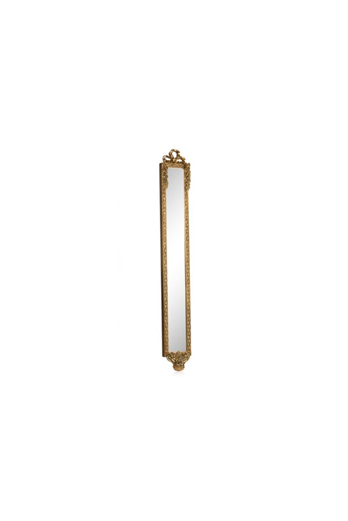 Porio Kurdelalı Altın Uzun Ince Ayna 109x13 cm