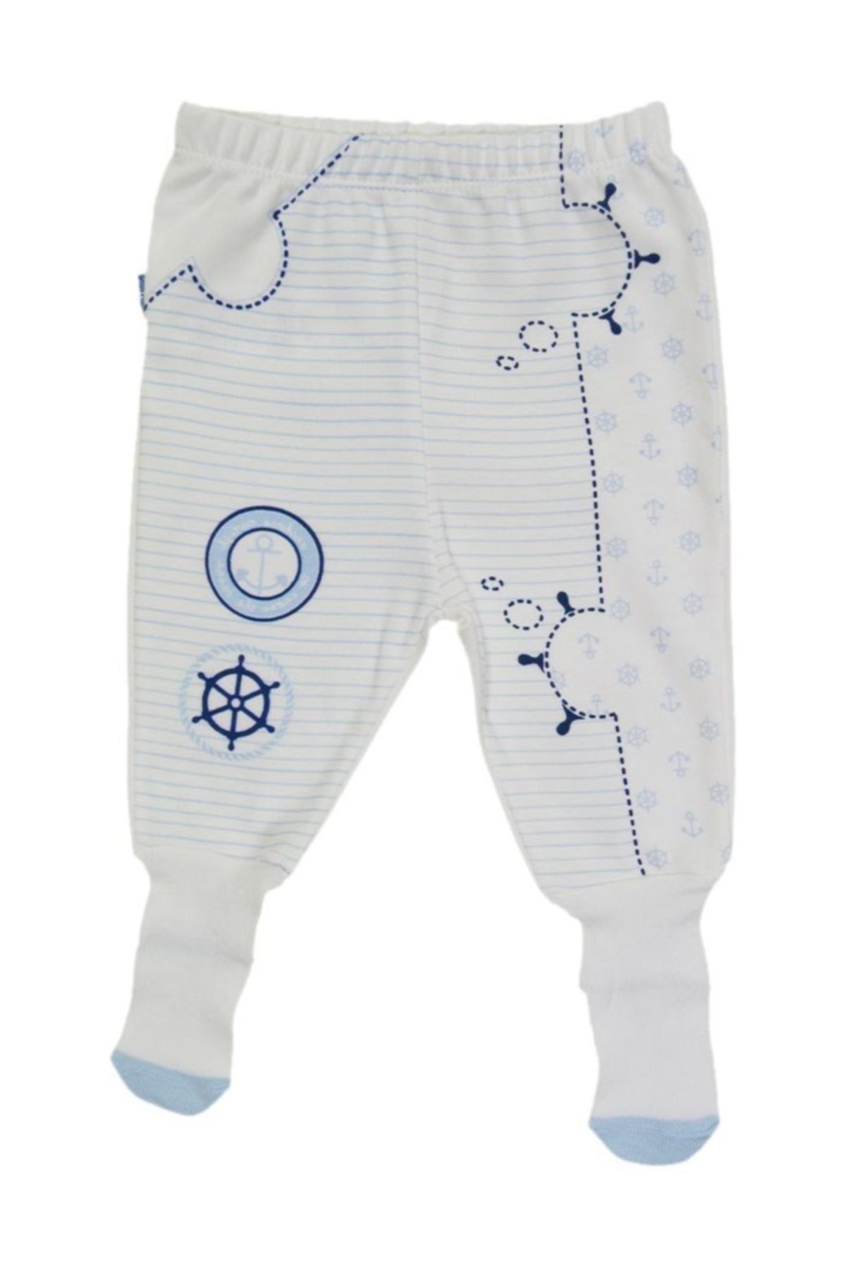 Baby Center Kız Bebek Mavi Küçük Denizci Pijama Altı