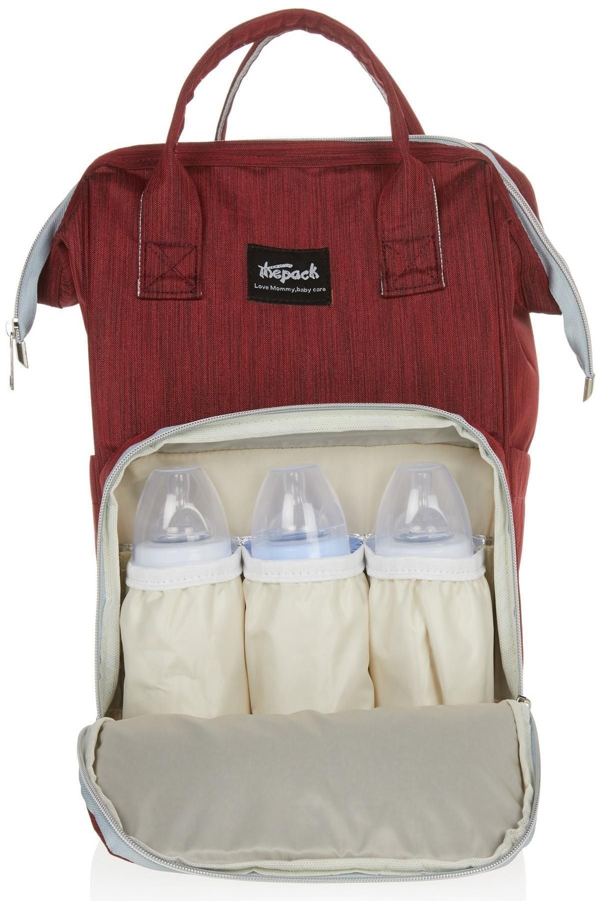 Thepack Bebek bakım çantası Thepack Trendy Çizgili Bordo