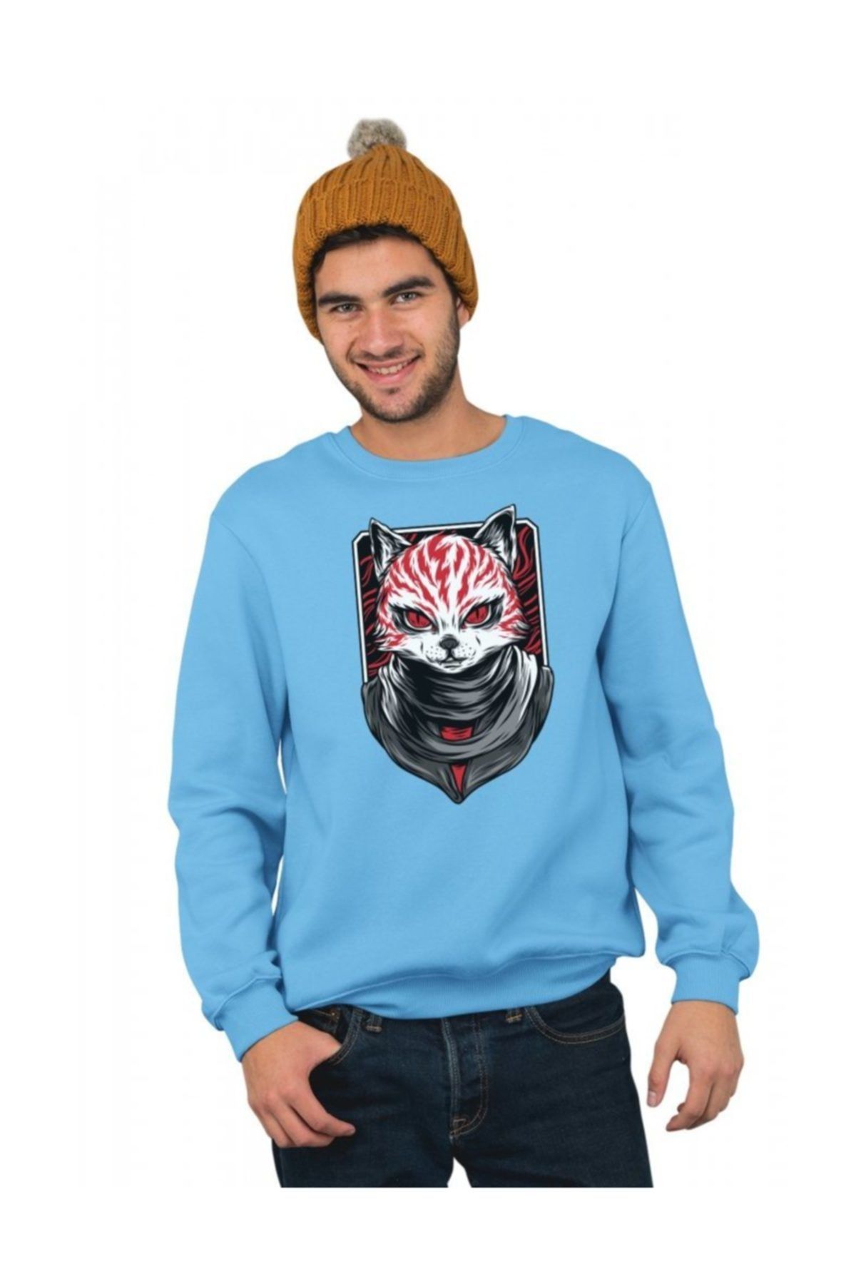 Angemiel Wear Creepy Cat Erkek Sweatshirt