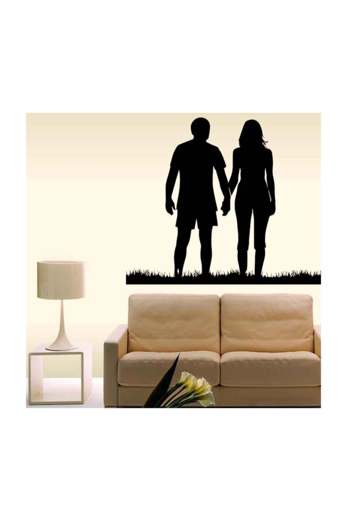 KT Decor Aşk Temalı Kadın Ve Erkek Silüeti Modern Duvar Sticker