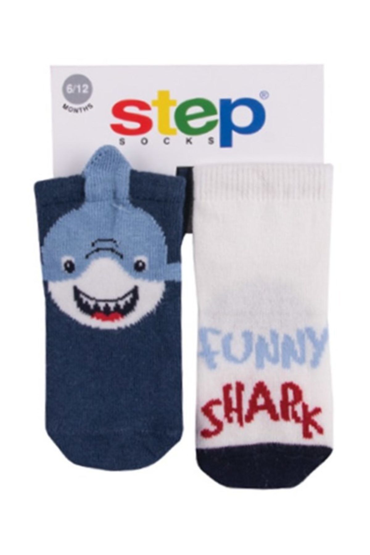 Step 3d Funny Shark 2'li Soket Bebek Çorabı 10075