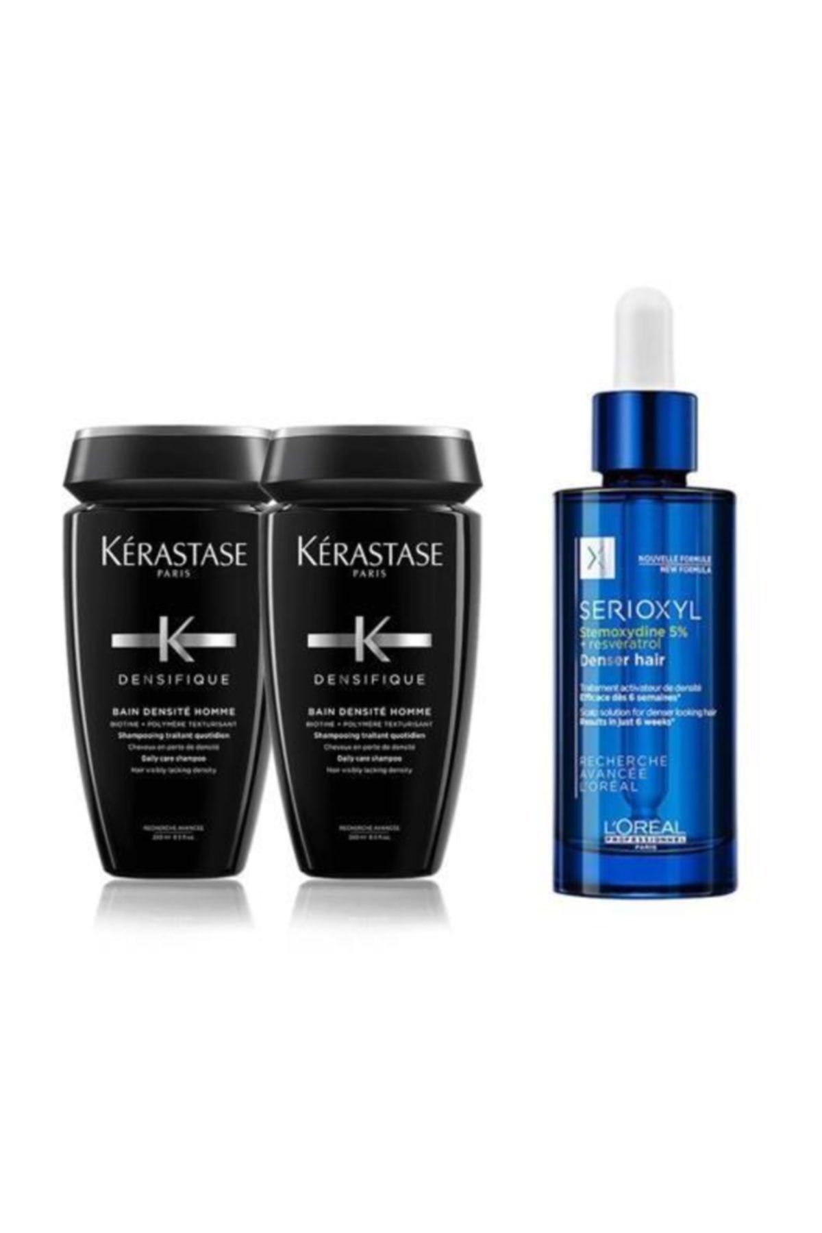 Kerastase Densifique Densite Erkek Şampuan 2x250 Ml+loreal Serioxyl Stemoxydine %5 Denser Hair 90 Ml