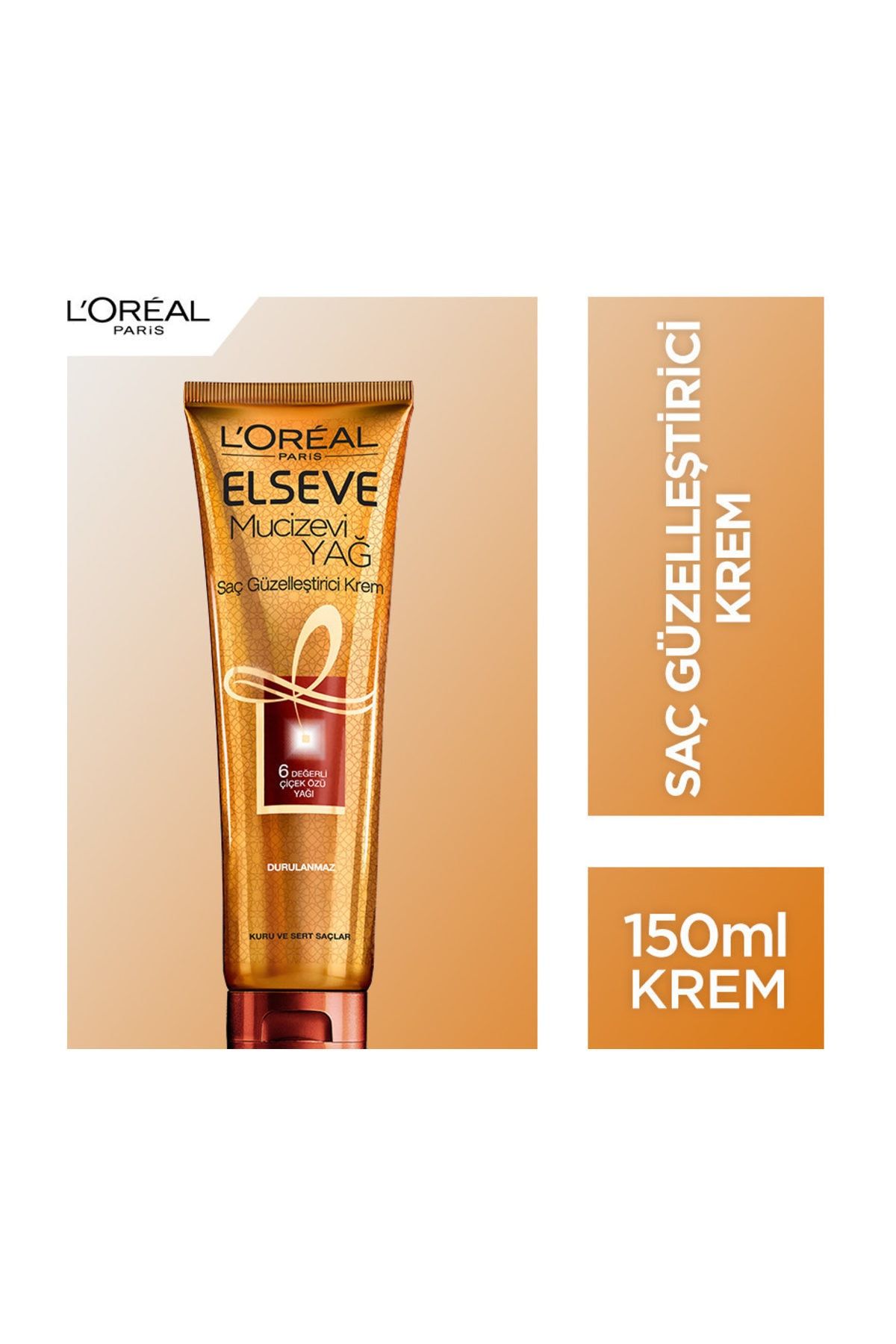 L'Oreal Paris Elseve Mucizevi Yağ Saç Güzelleştirici Krem 150 Ml (Kuru Ve Sert Saçlar İçin)