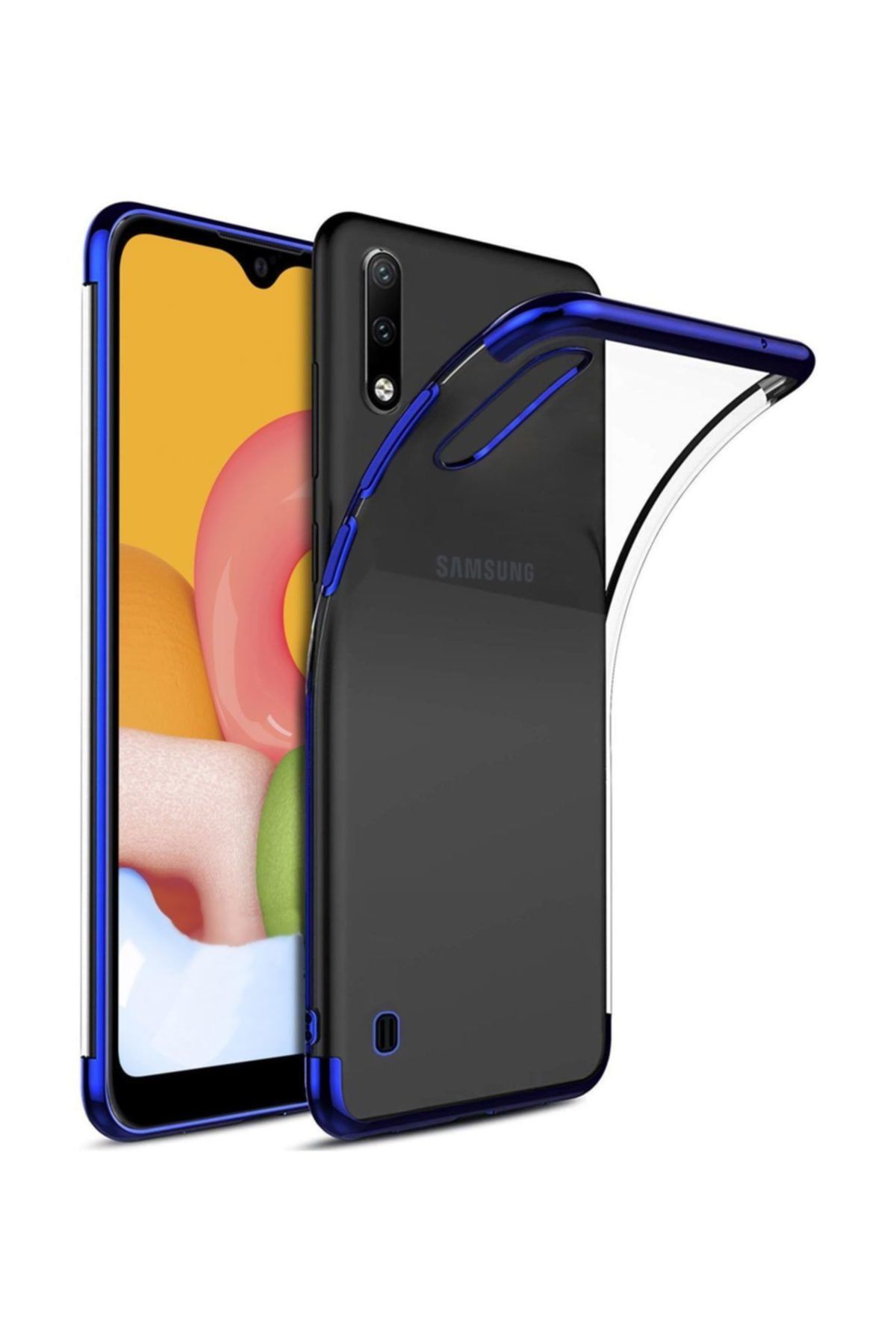 Dijimedia Samsung Galaxy A01 Kılıf Silikon Dört Köşeli Lazer + Nano Cam Ekran Koruyucu