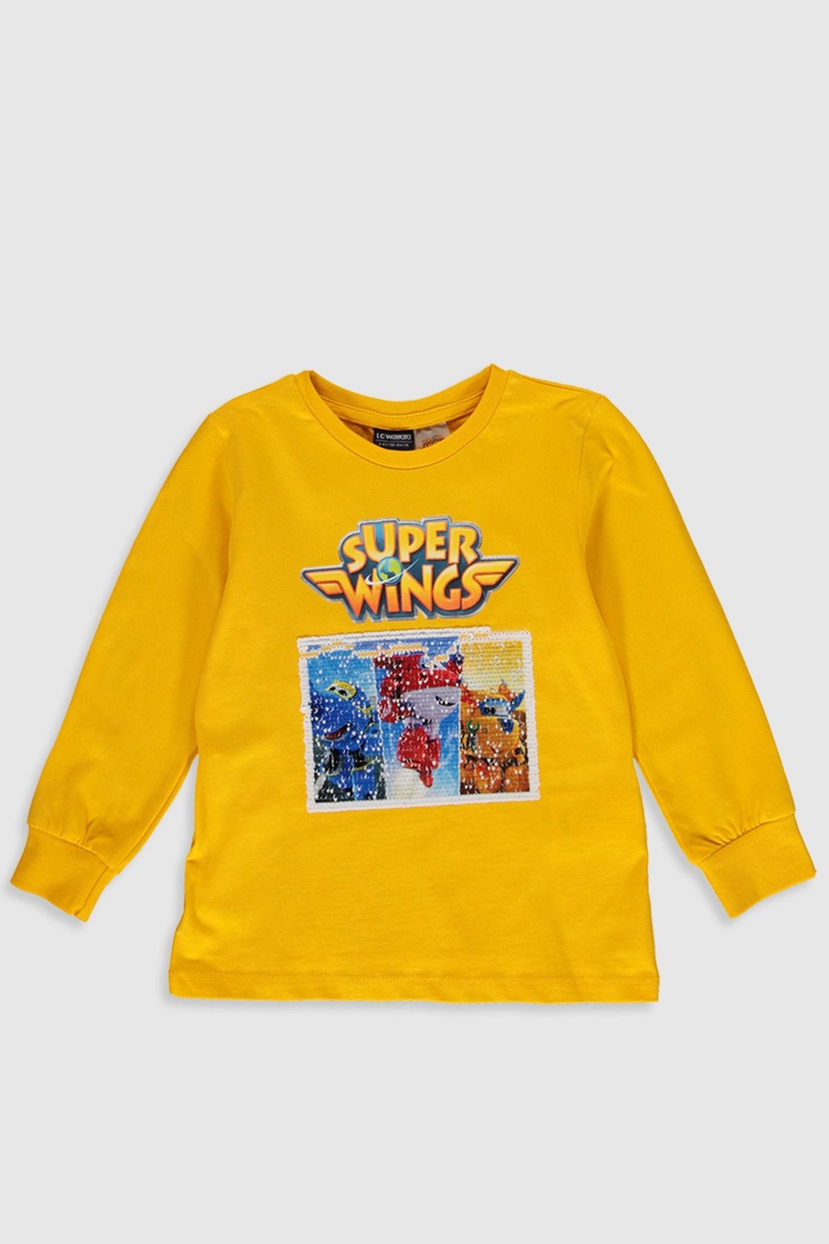 LC Waikiki Super Wings (Harika Kanatlar) Erkek Çocuk Orta Sarı Fx3 T-Shirt