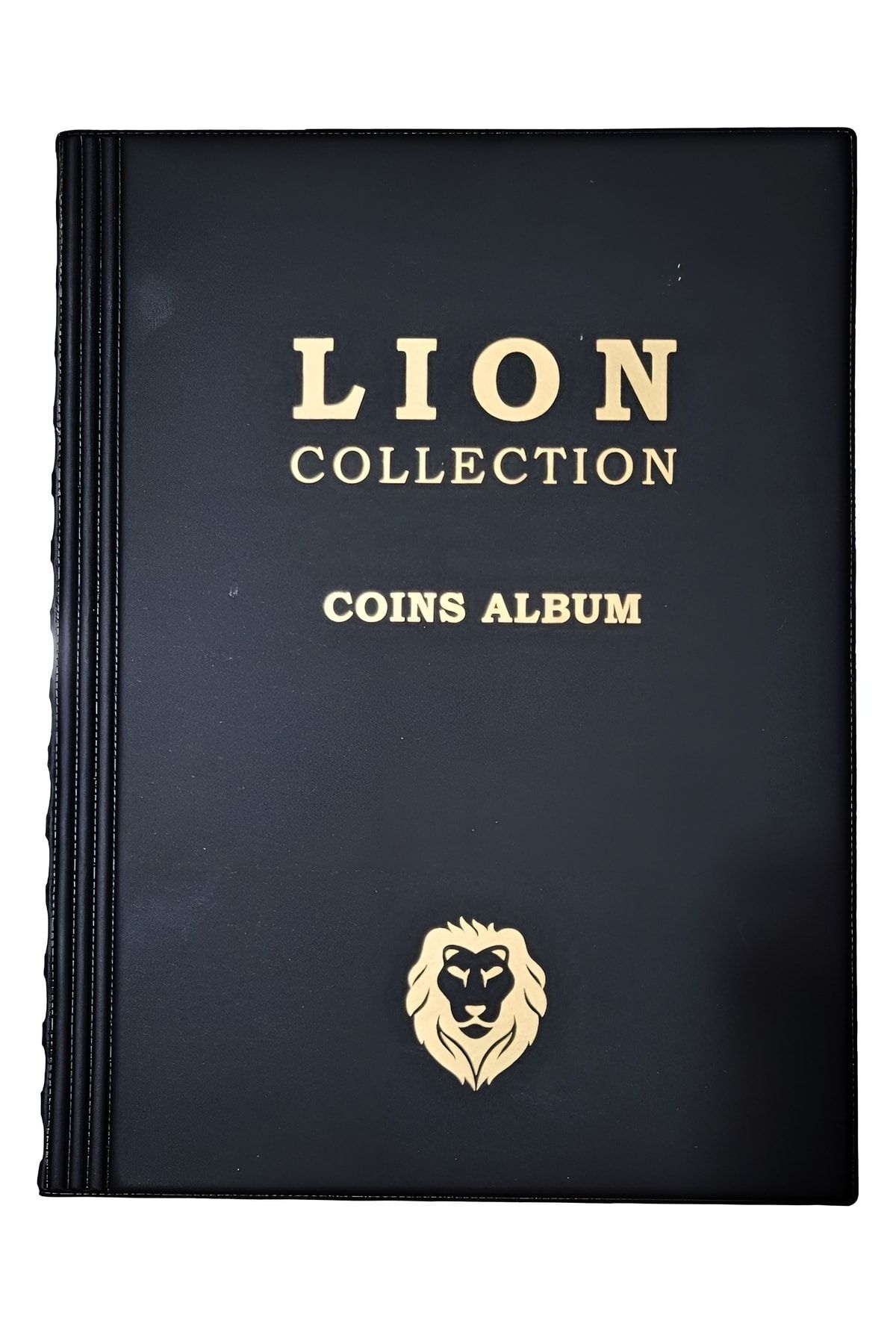 Lion 72 Gözlü, 12 Sayfalı, Kapamalı Paralar Için Madeni Para Albümü- Siyah Renk