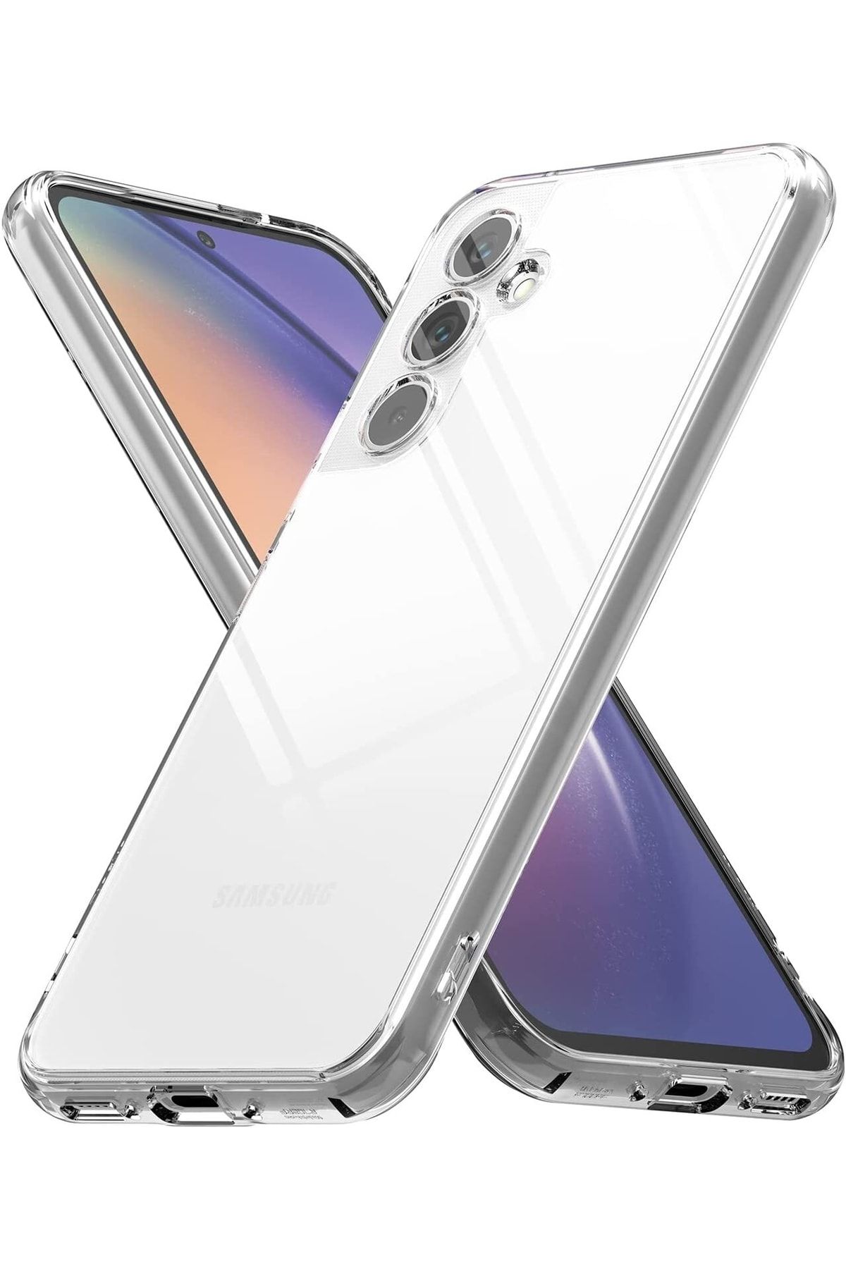 Deppo Trend Samsung Galaxy A14 Uyumlu Kılıf 3d Kamera Korumalı Darbe Önleyici Şeffaf Transparan Esnek Silikon