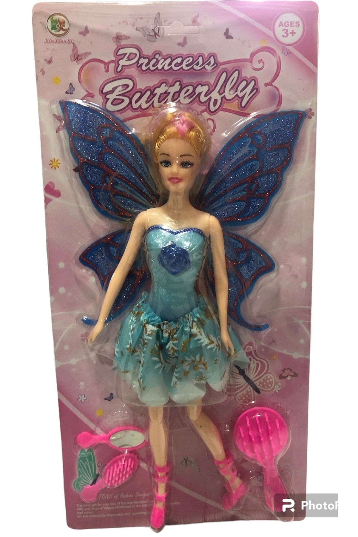 TURKAFONE Barbie Işıklı, Kanatlı Ve Aksesuarlı Sonsuz Hareket Oyuncak Barbie Bebek Kız Çocuk - Tuka