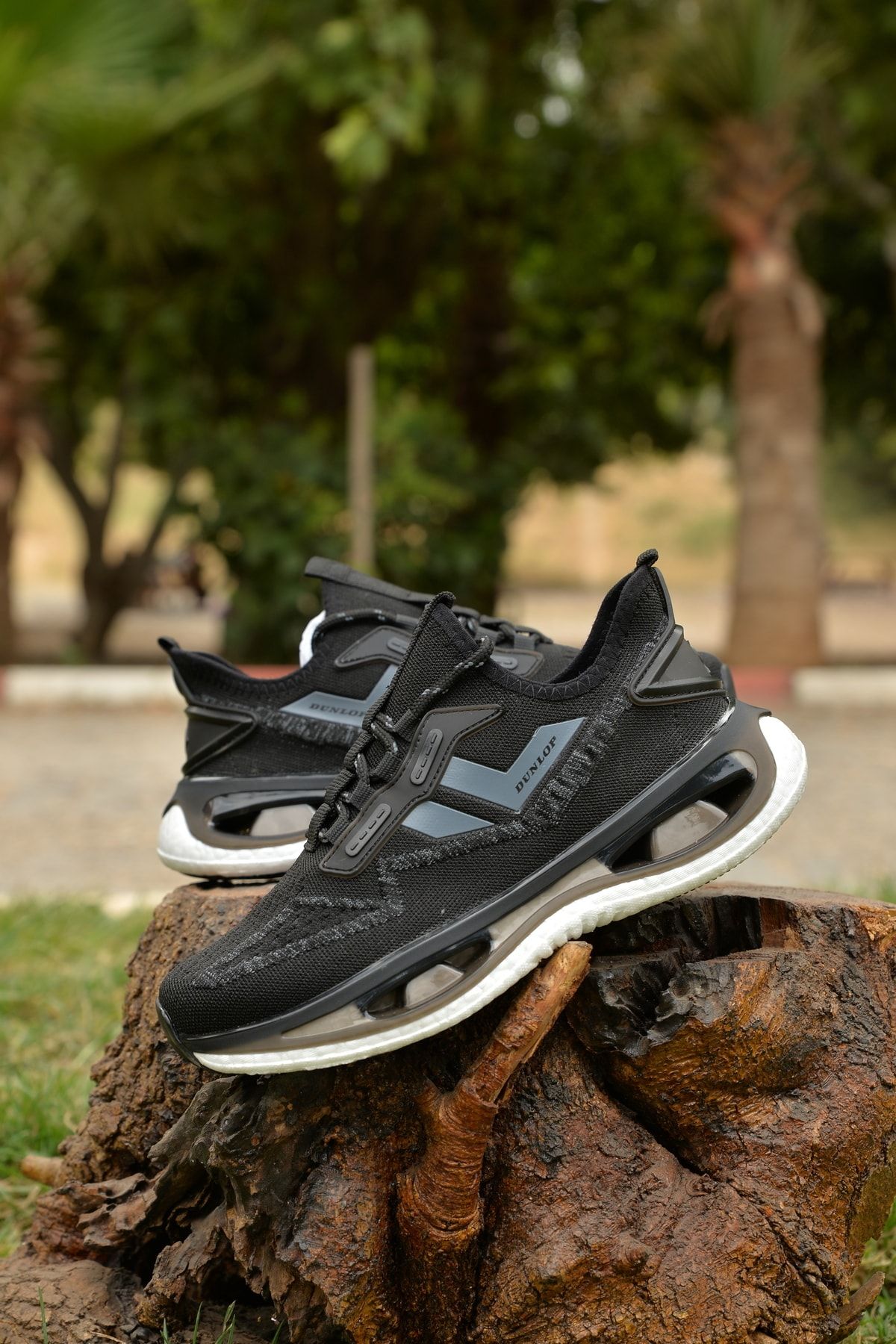 Dunlop Unisex Siyah Yazlık Terletmez Nefes Alır Ortopedik Kaydırmaz Air Taban Rahat Tarz Spor Ayakkabı