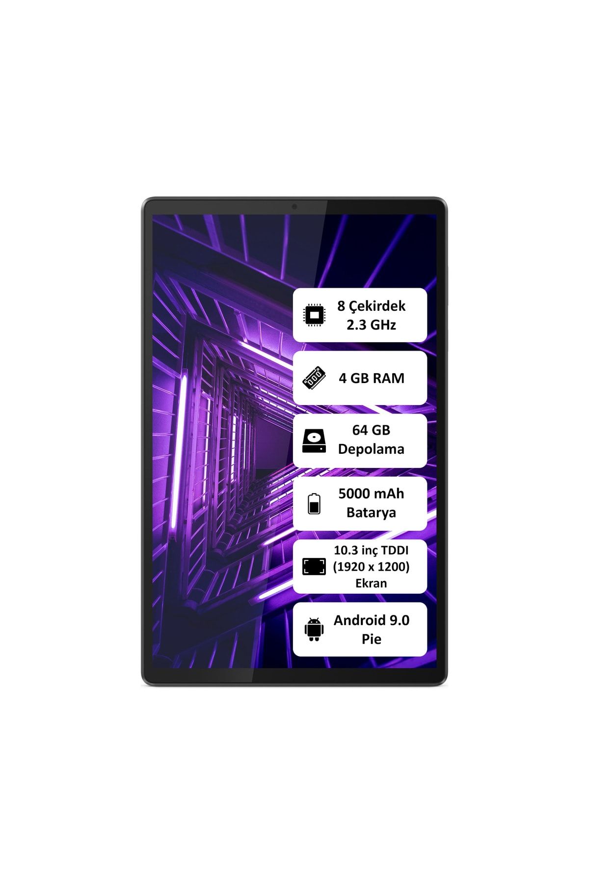 LENOVO Tab M10 TB-X606F 4GB + 64GB 10.3" Wi-Fi Gri Tablet - ZA5T0215TR (Lenovo Türkiye Garantili)